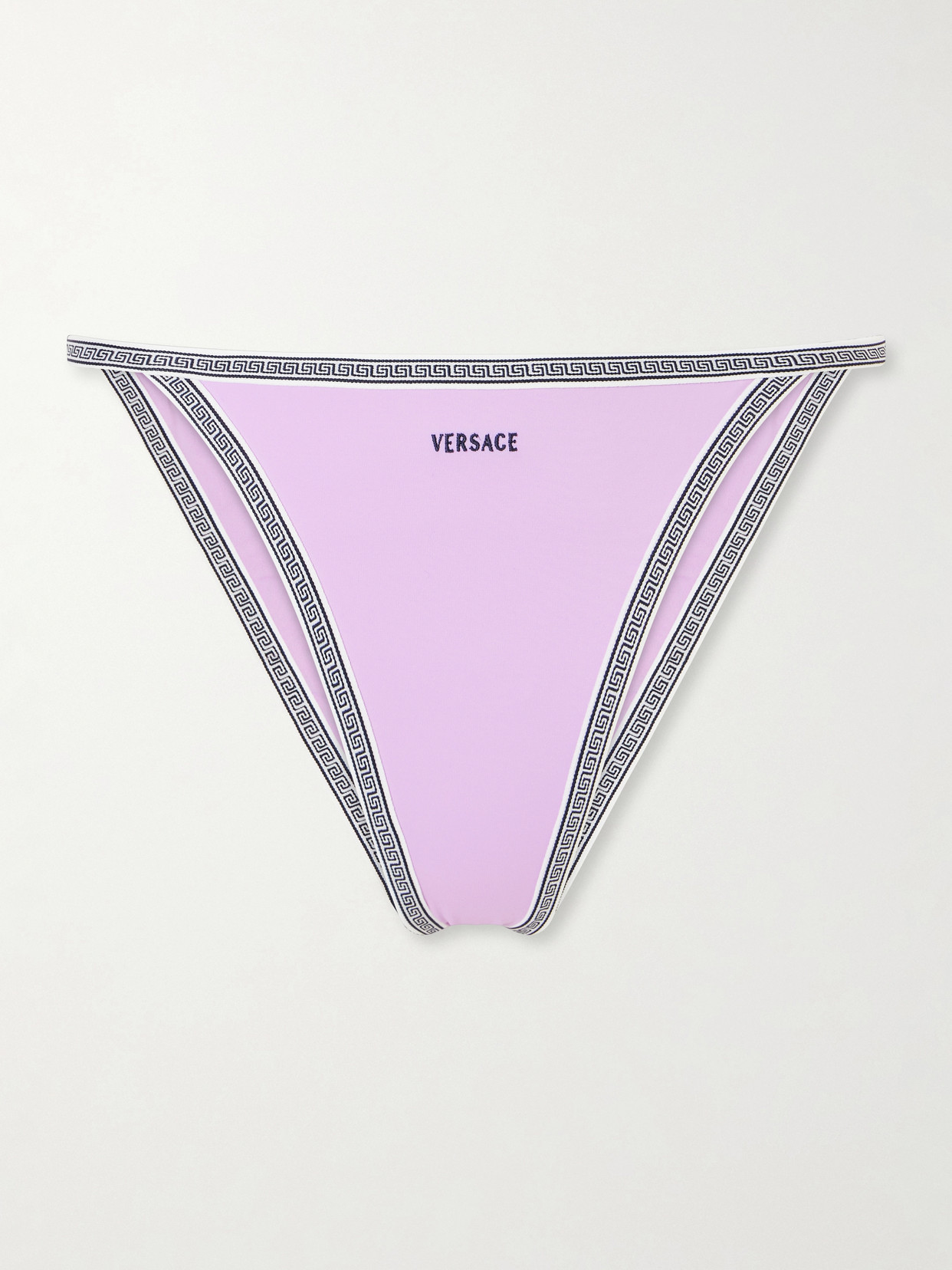 Versace Greca-embroidered Bikini Briefs In Multi
