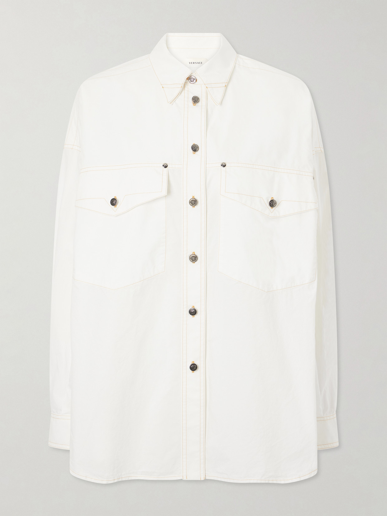 Versace Cotton-poplin Shirt In White