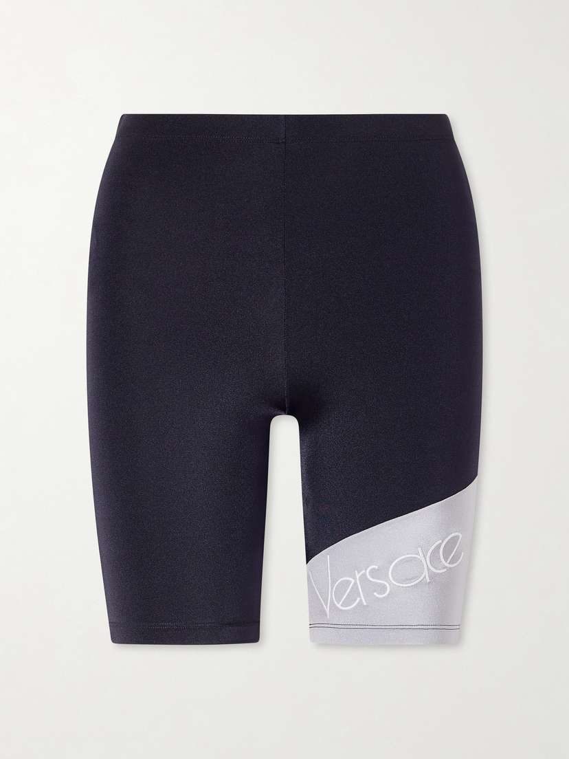 Versace Logo-embroidered Stretch-jersey Shorts | Thumbnail 5 Versace Logo-embroidered Stretch-jersey Shorts | Thumbnail 5