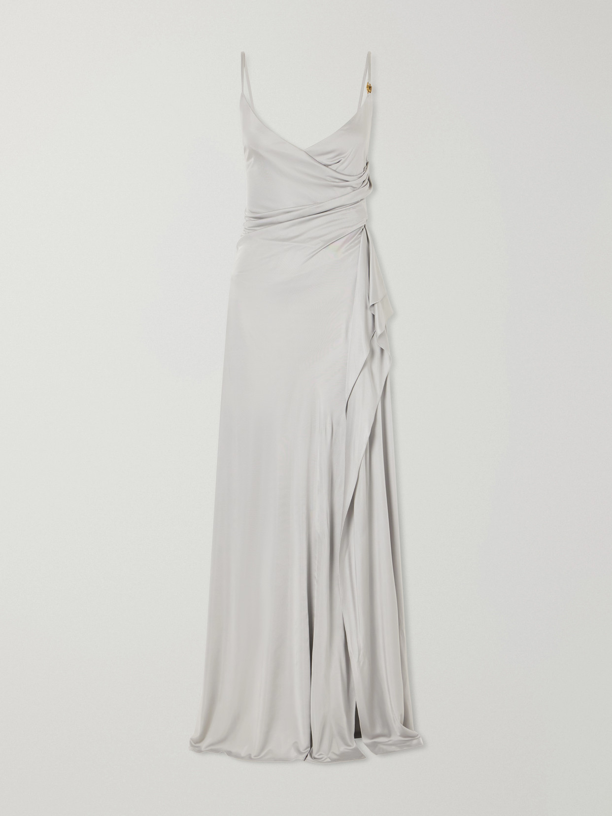 Versace Draped Jersey Gown In White