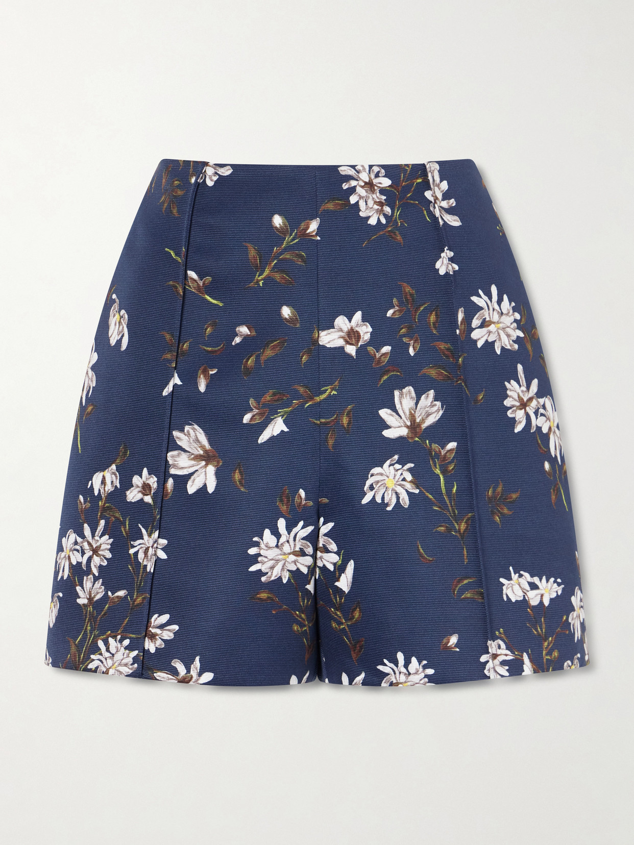Emilia Wickstead + Manolo Blahnik Floral-print Drill Shorts In Blue