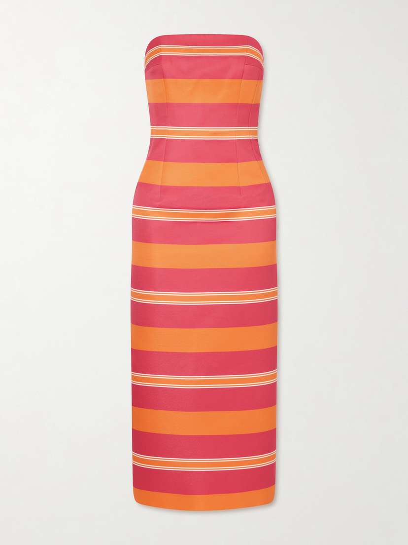 Emilia Wickstead + Manolo Blahnik Leila Striped Taffeta-faille Midi Dress | Thumbnail 5 Emilia Wickstead + Manolo Blahnik Leila Striped Taffeta-faille Midi Dress | Thumbnail 5
