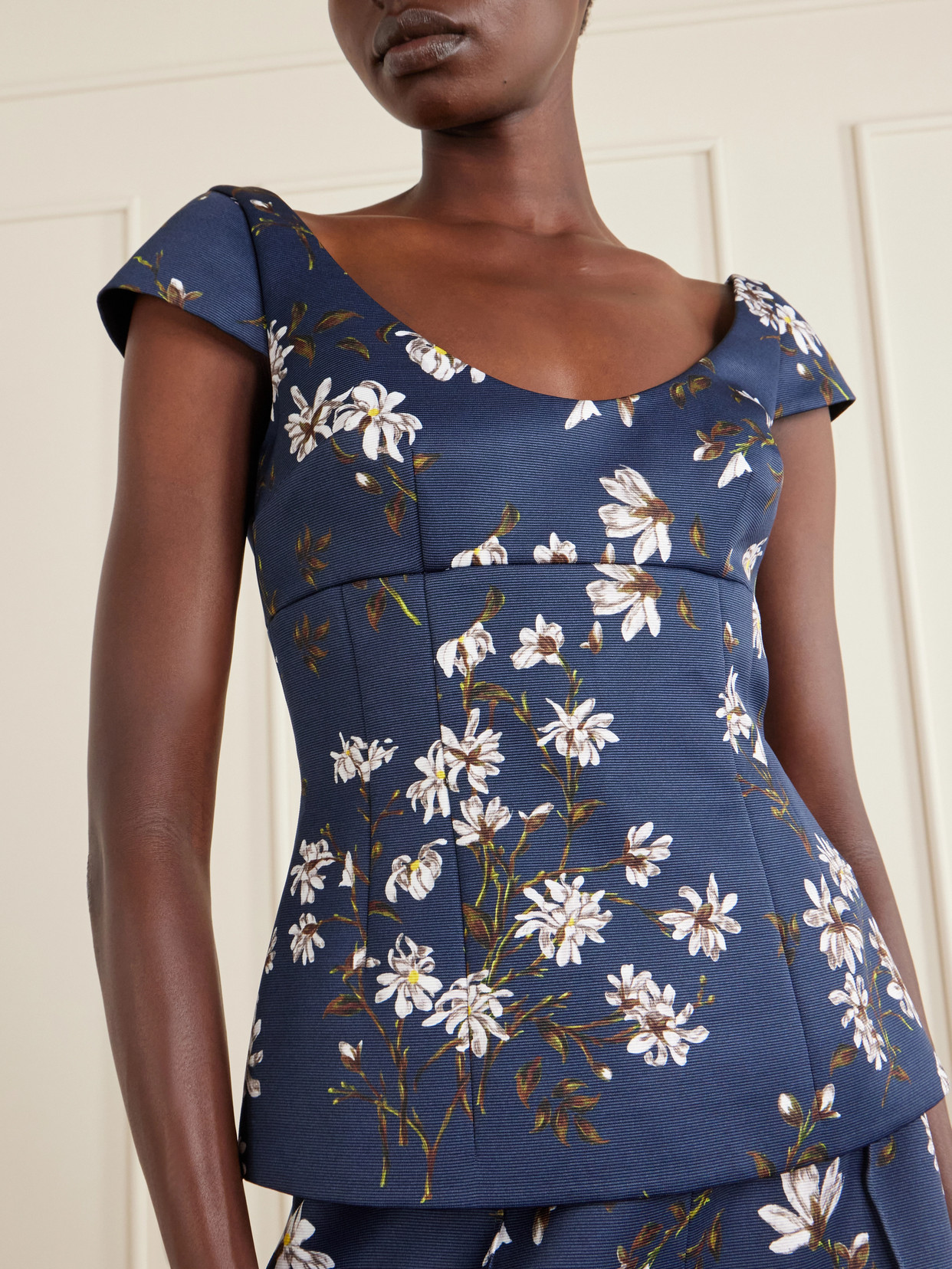 + Manolo Blahnik Aubriela Taffeta-Faille Top