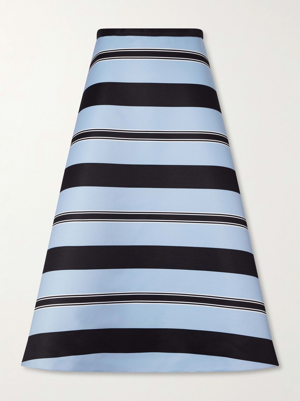 hallie striped faille midi skirt