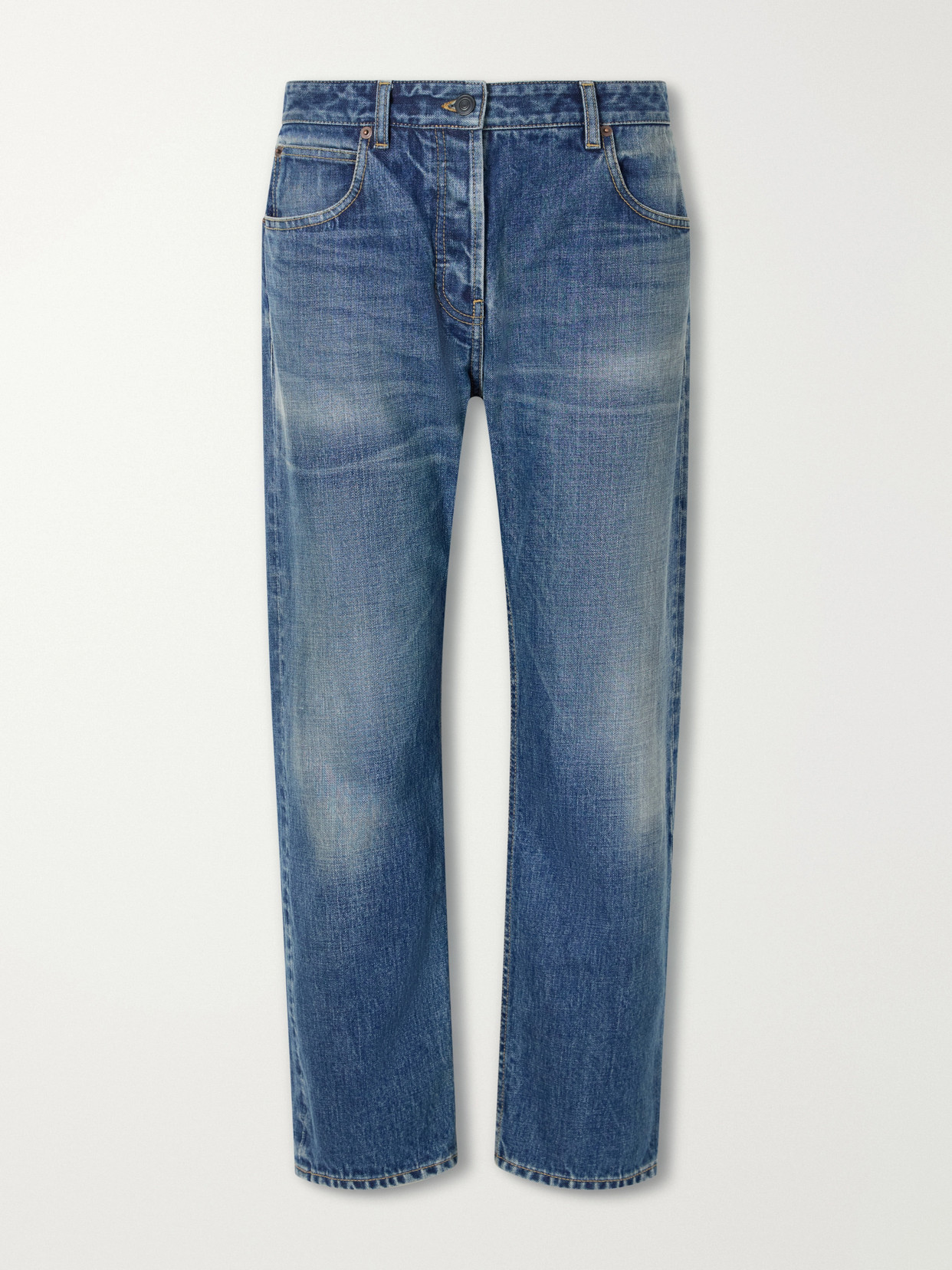 Riaco Cropped Mid-Rise Straight-Leg Jeans