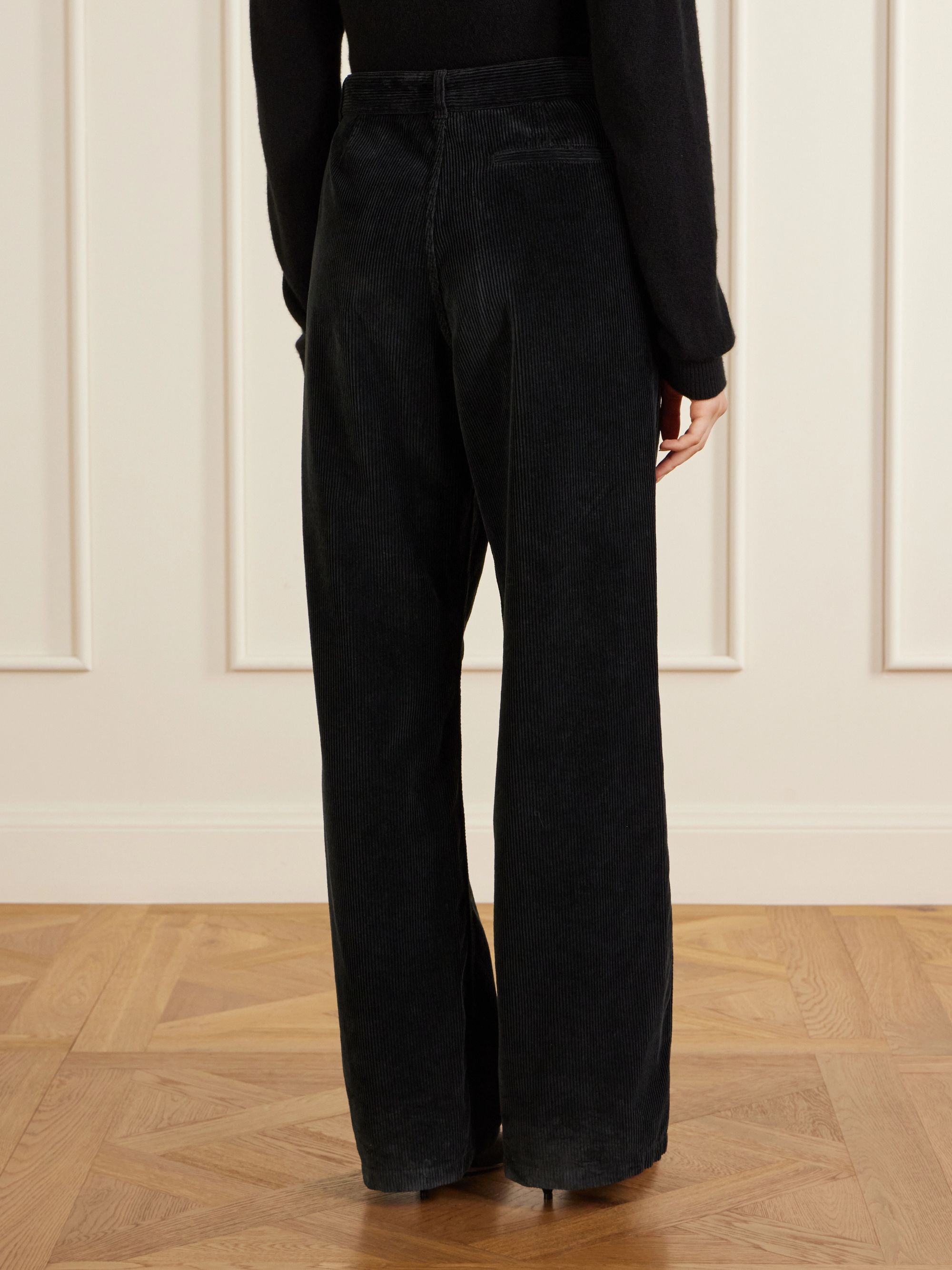 The Row Adler Pleated Cotton-Corduroy Wide-Leg Trousers — detail view 3