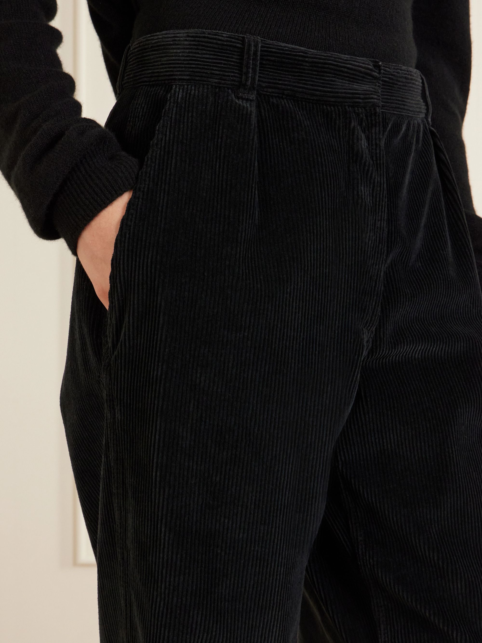 The Row Adler Pleated Cotton-Corduroy Wide-Leg Trousers — detail view 4