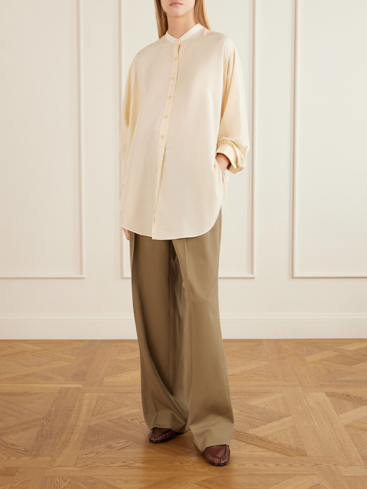 Lula Mandarin-Collar Shirt