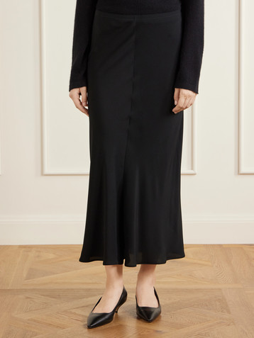 The Row Bakura silk crepe de chine midi skirt