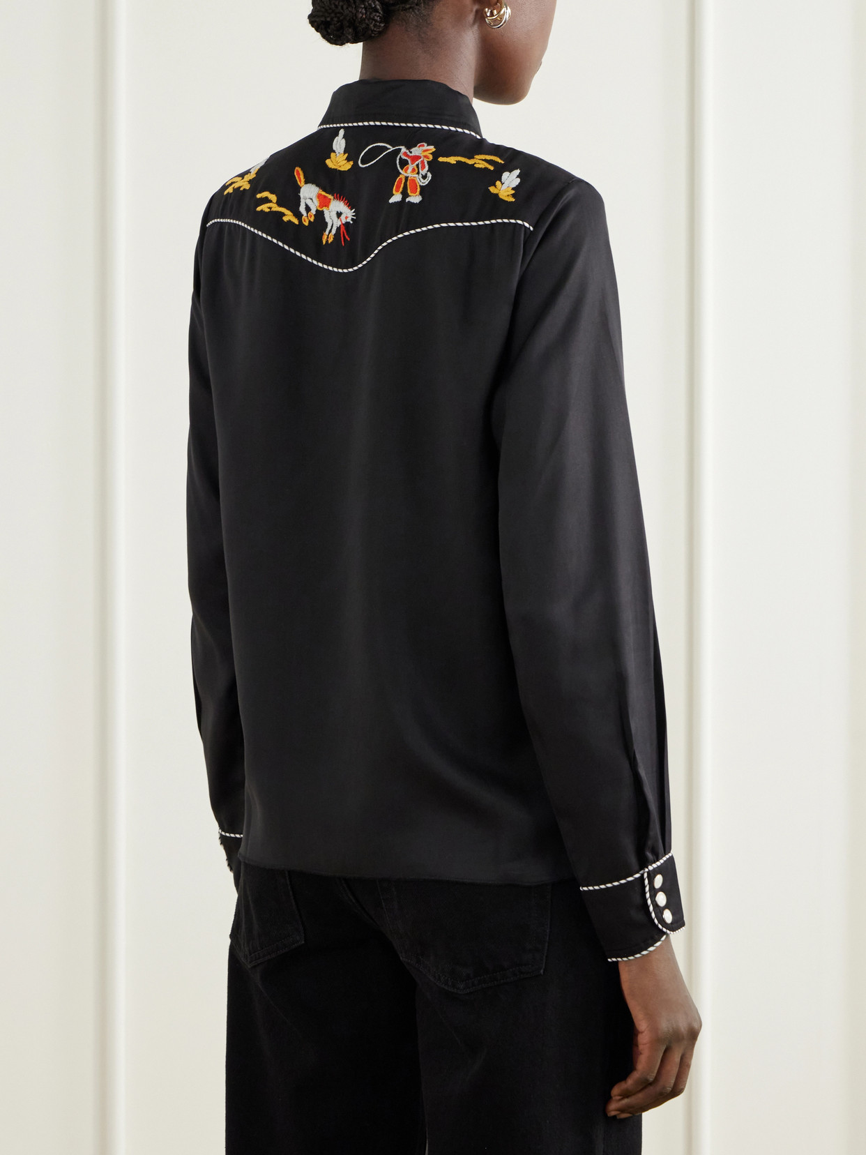 Checkers Western Embroidered Poplin Blouse