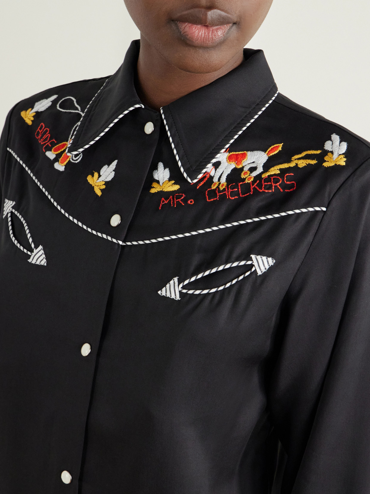 Checkers Western Embroidered Poplin Blouse