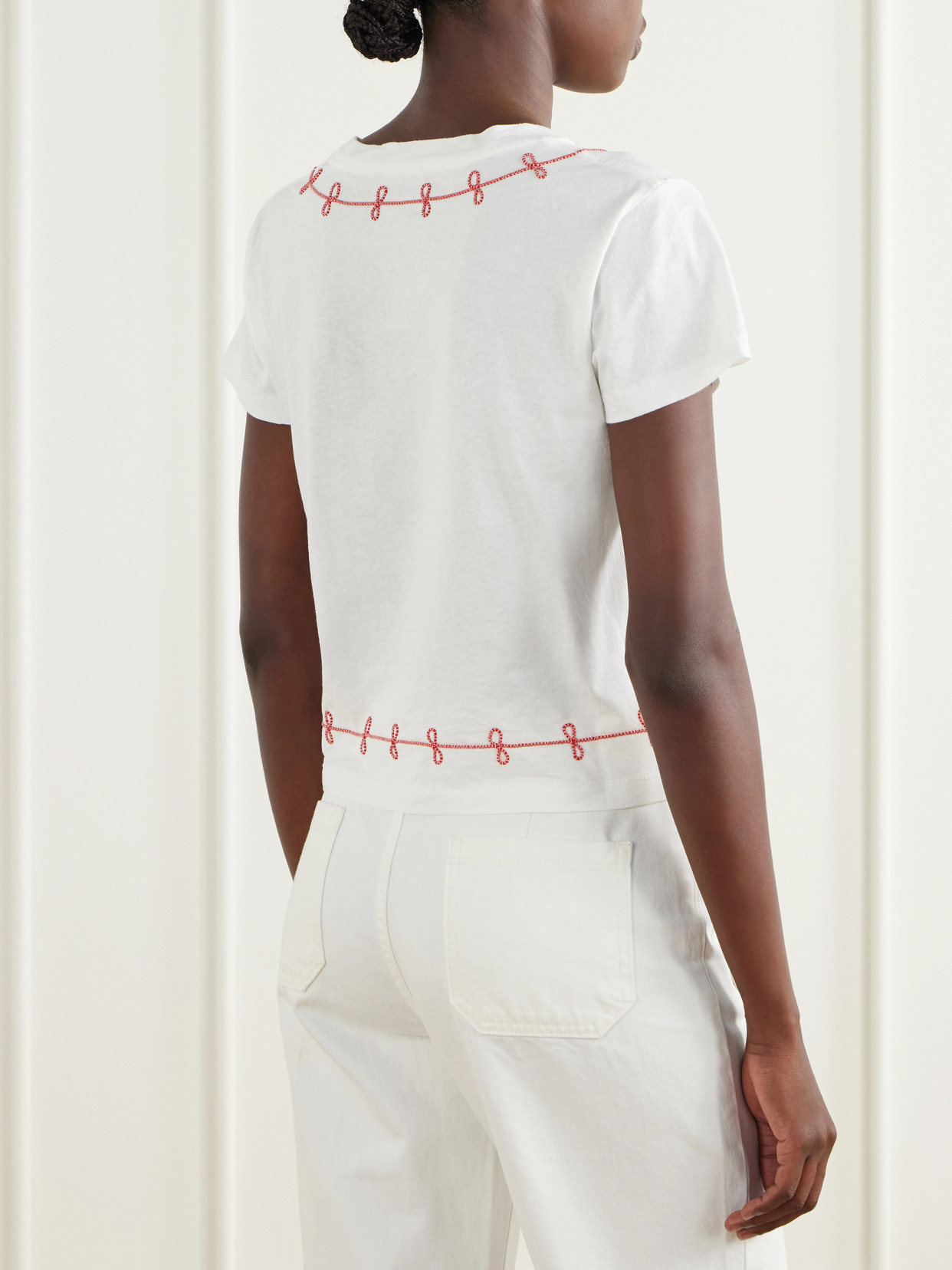 Lasso Embroidered Cotton-Jersey T-Shirt