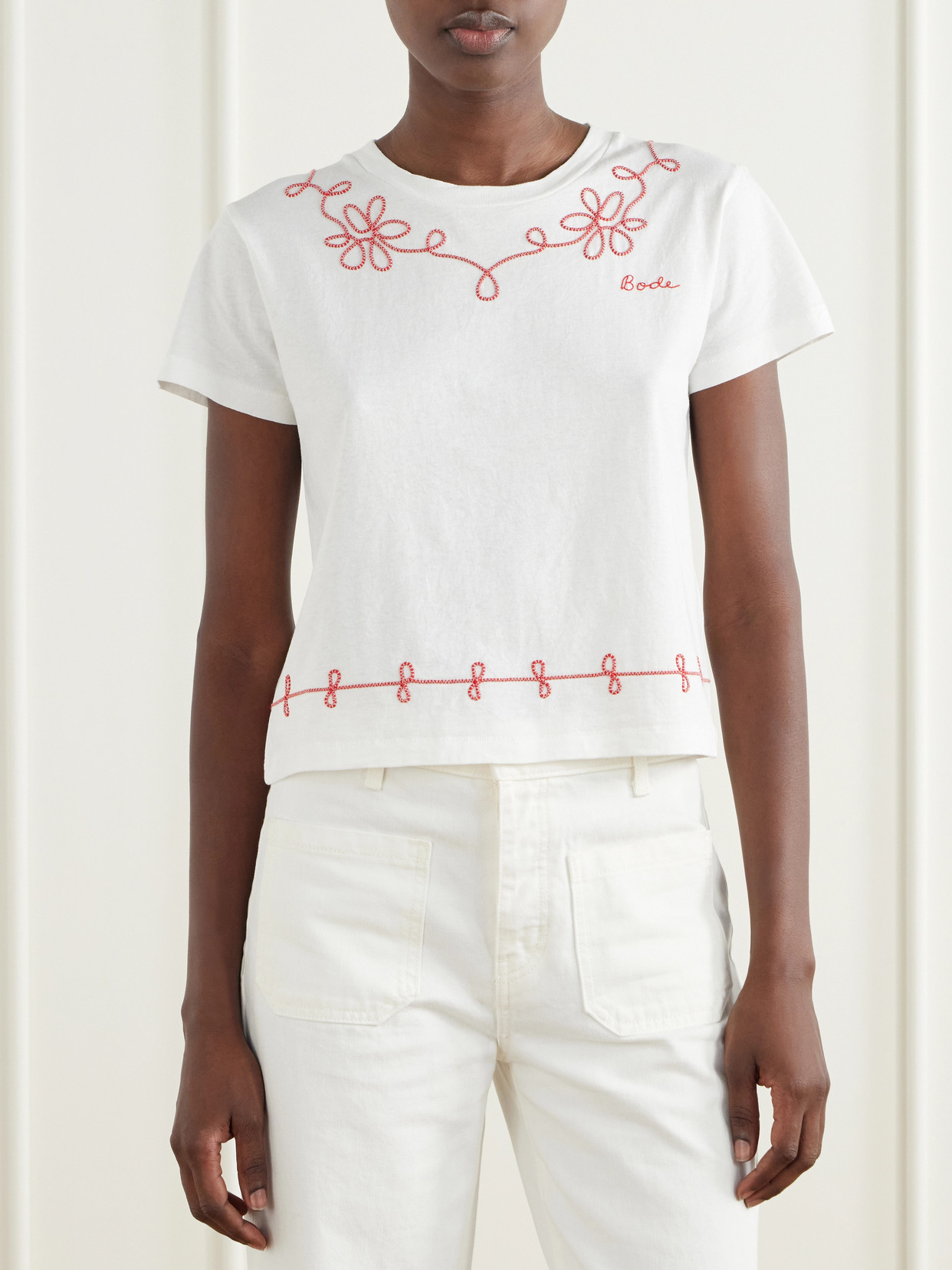 Lasso Embroidered Cotton-Jersey T-Shirt