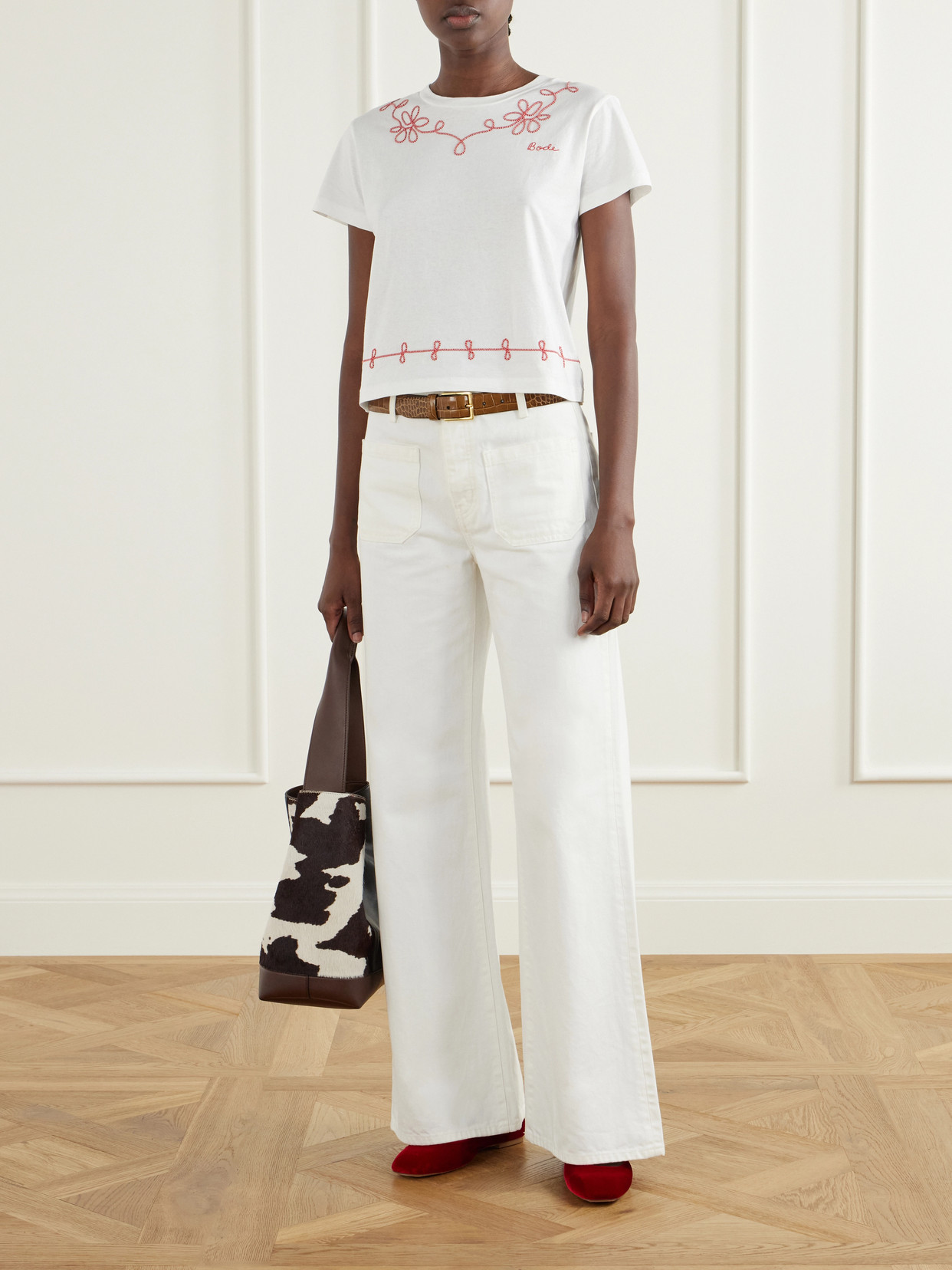 Lasso Embroidered Cotton-Jersey T-Shirt