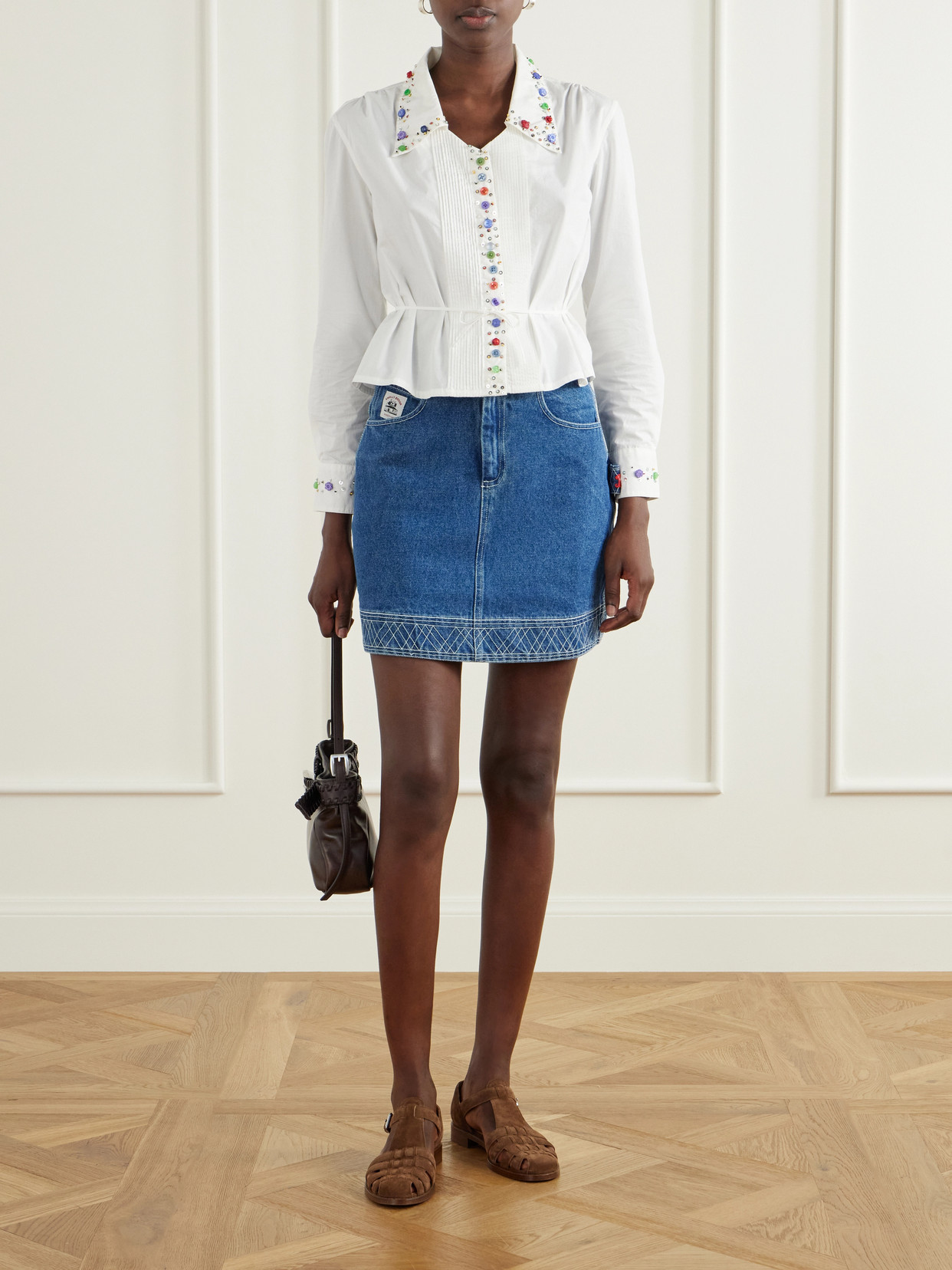 Embroidered Cotton Mini
