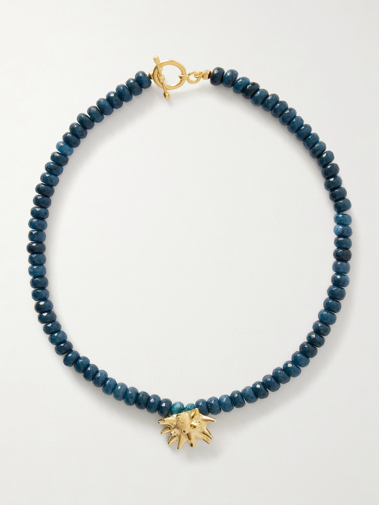 Ysso Sea Urchin Gold-tone Jade Necklace In Metallic