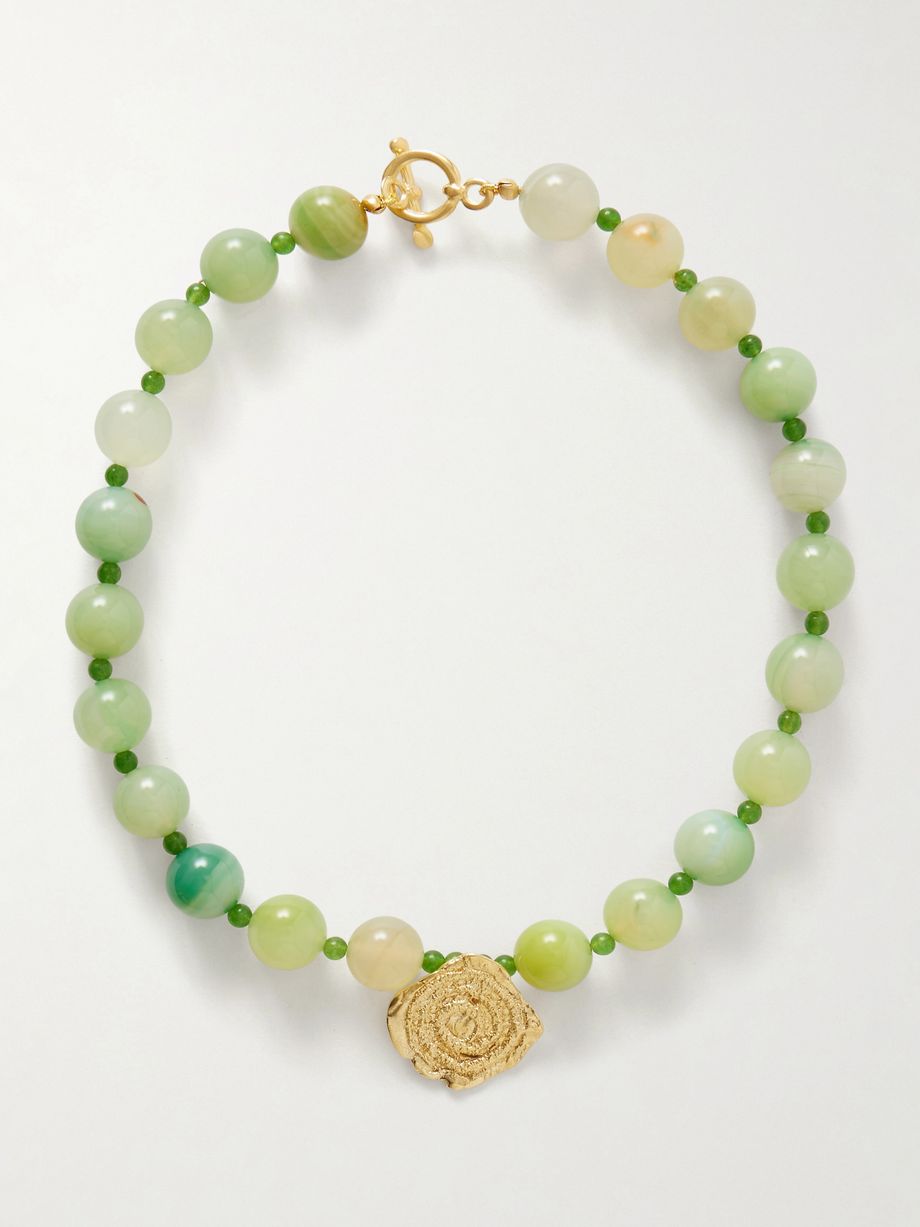 Daphne gold-plated jade necklace