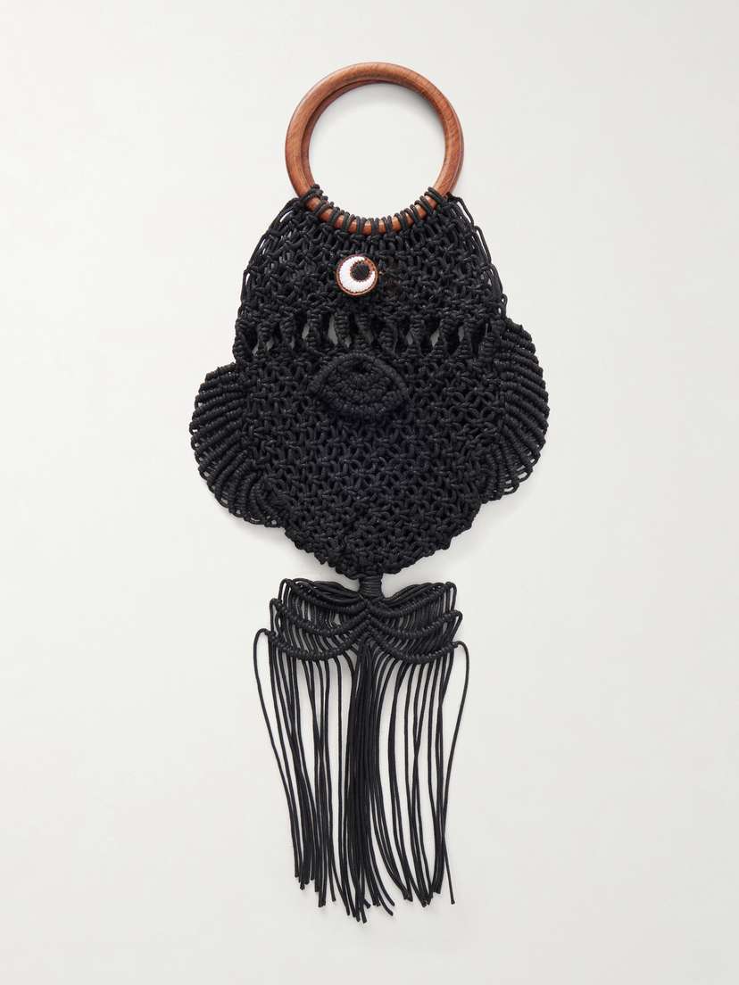 Anya Hindmarch Macrame Leather-trimmed Cotton Clutch | Thumbnail 4 Anya Hindmarch Macrame Leather-trimmed Cotton Clutch | Thumbnail 4