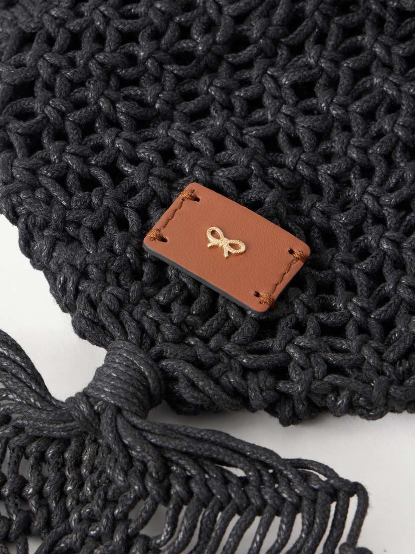 Anya Hindmarch Macrame Leather-trimmed Cotton Clutch | Thumbnail 5 Anya Hindmarch Macrame Leather-trimmed Cotton Clutch | Thumbnail 5