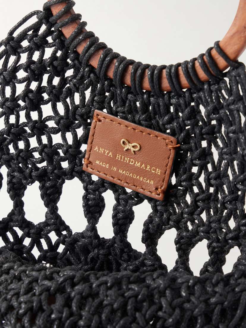 Anya Hindmarch Macrame Leather-trimmed Cotton Clutch | Thumbnail 6 Anya Hindmarch Macrame Leather-trimmed Cotton Clutch | Thumbnail 6