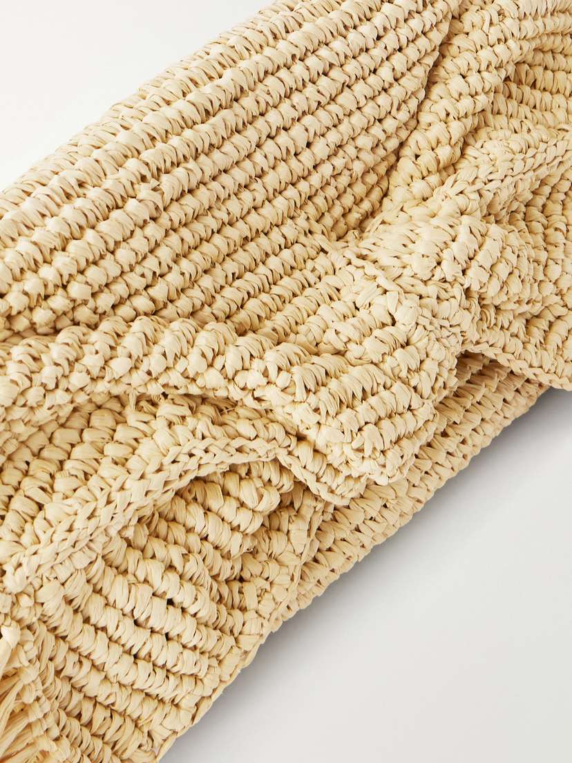 Anya Hindmarch Bow Leather-trimmed Raffia Clutch | Thumbnail 5 Anya Hindmarch Bow Leather-trimmed Raffia Clutch | Thumbnail 5