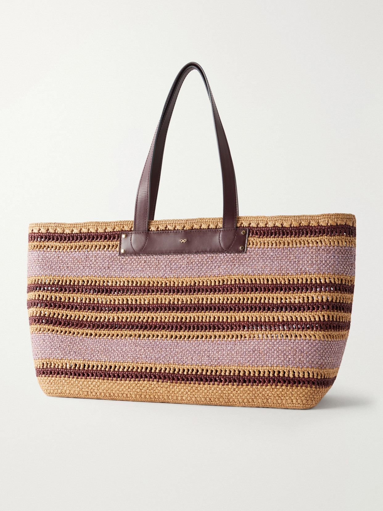 Striped Raffia Tote