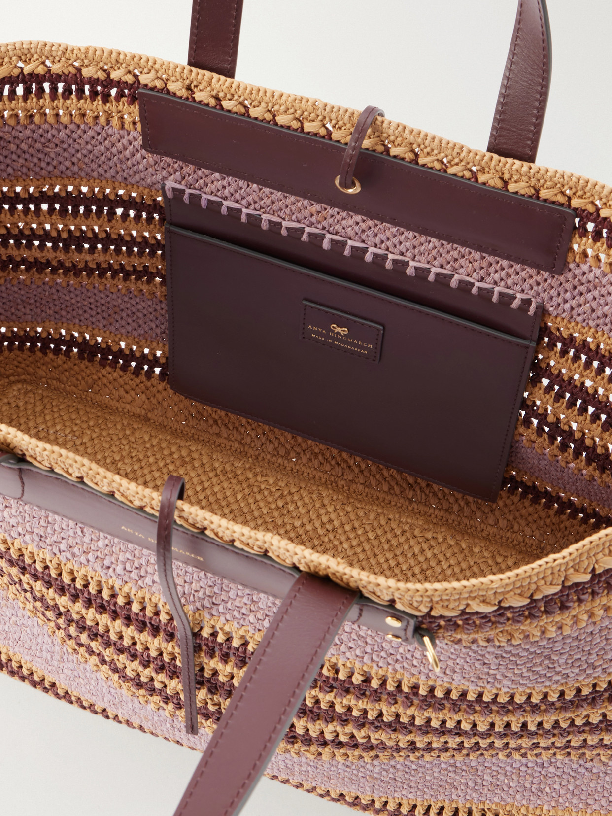 Striped Raffia Tote