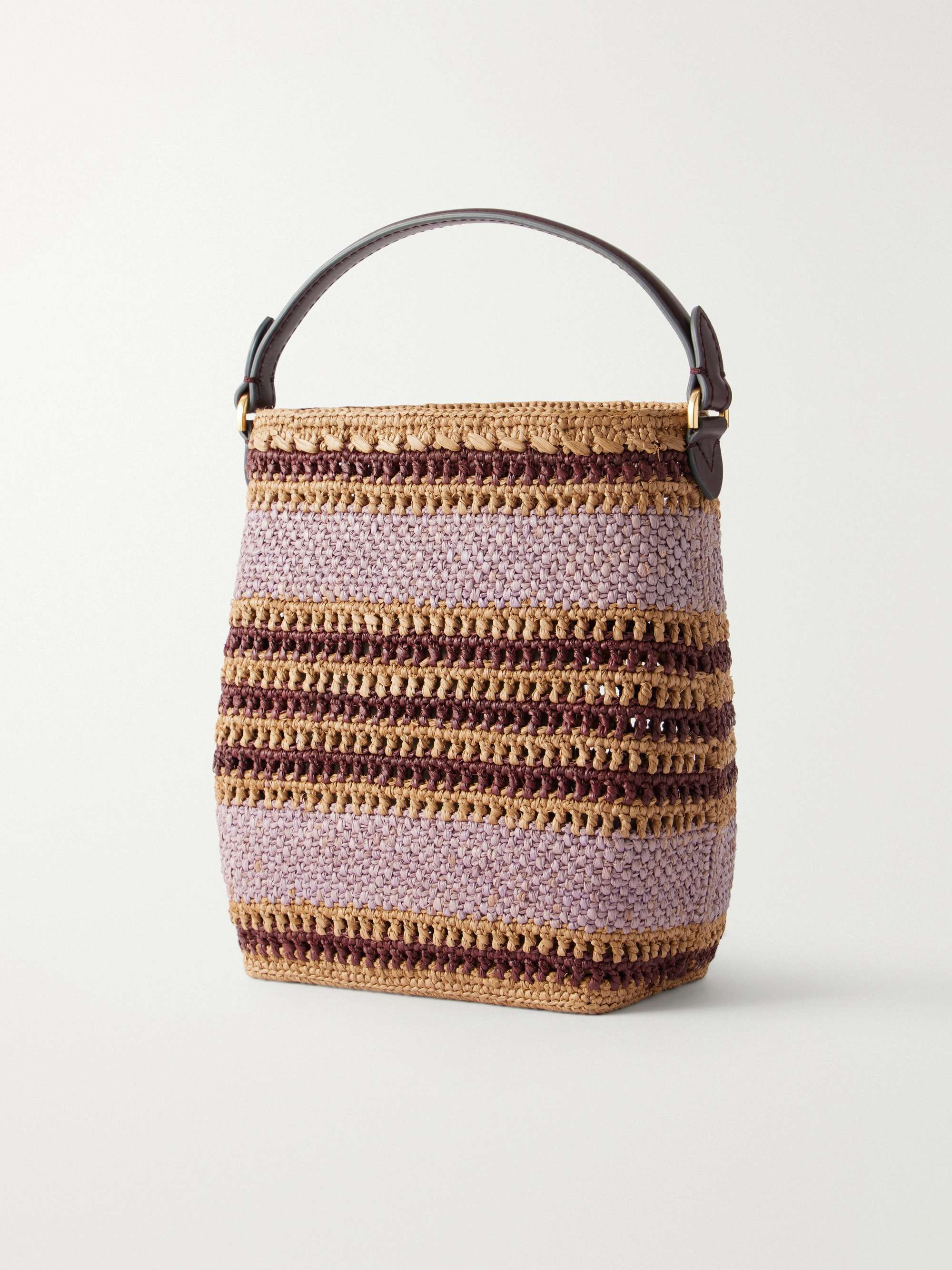 バッグ ANYA HINDMARCH ANYA HINDMARCH Striped raffia cross body bag | NET-A-PORTER