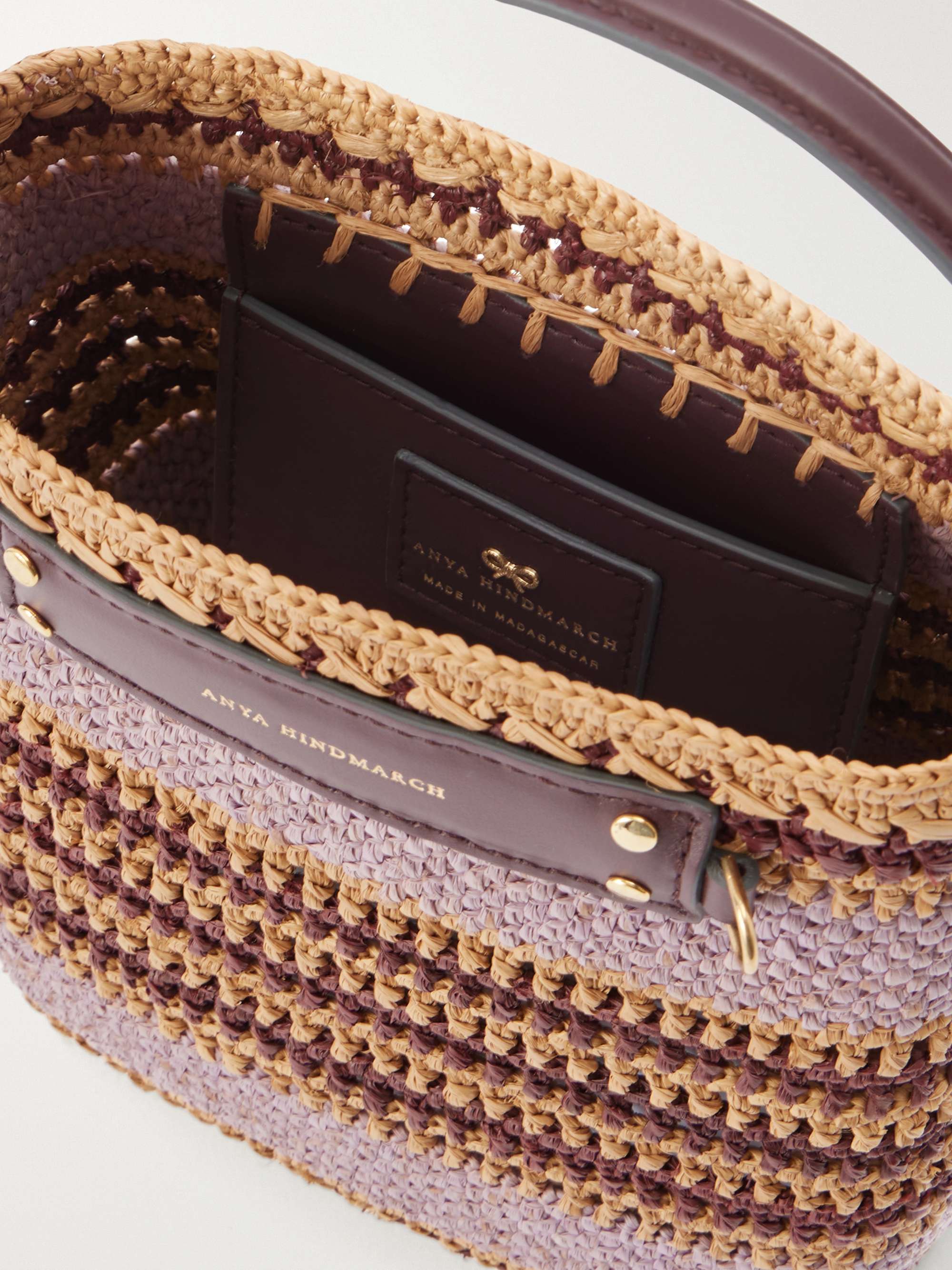ANYA HINDMARCH Striped raffia cross body bag | NET-A-PORTER