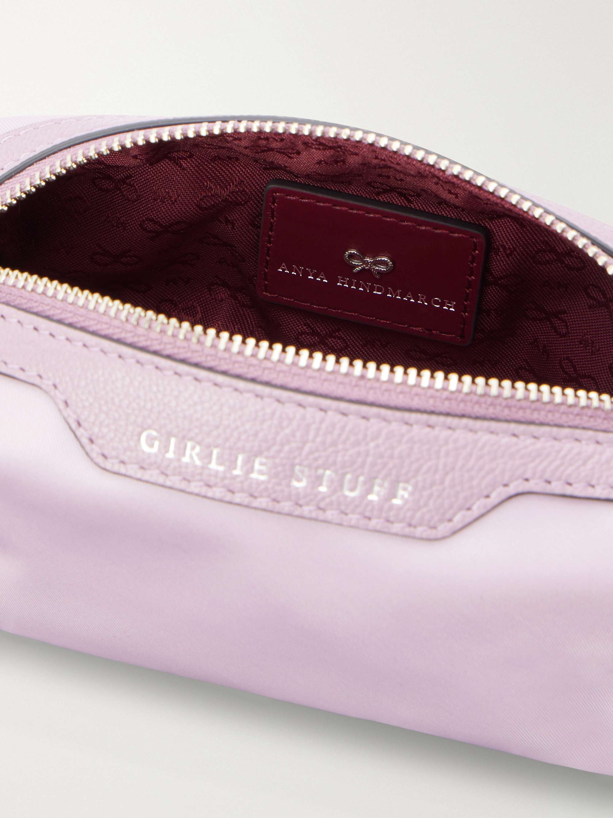 【新品未使用】ANYA HINDMARCH ピンク キツネ ポーチ 牛革 ANYA HINDMARCH Sakura Blossom leather-trimmed shell cosmetics case