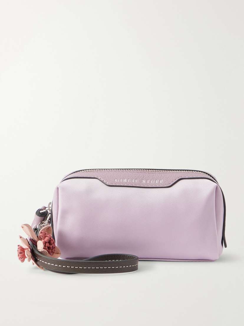 Anya Hindmarch Sakura Blossom Leather-trimmed Shell Cosmetics Case