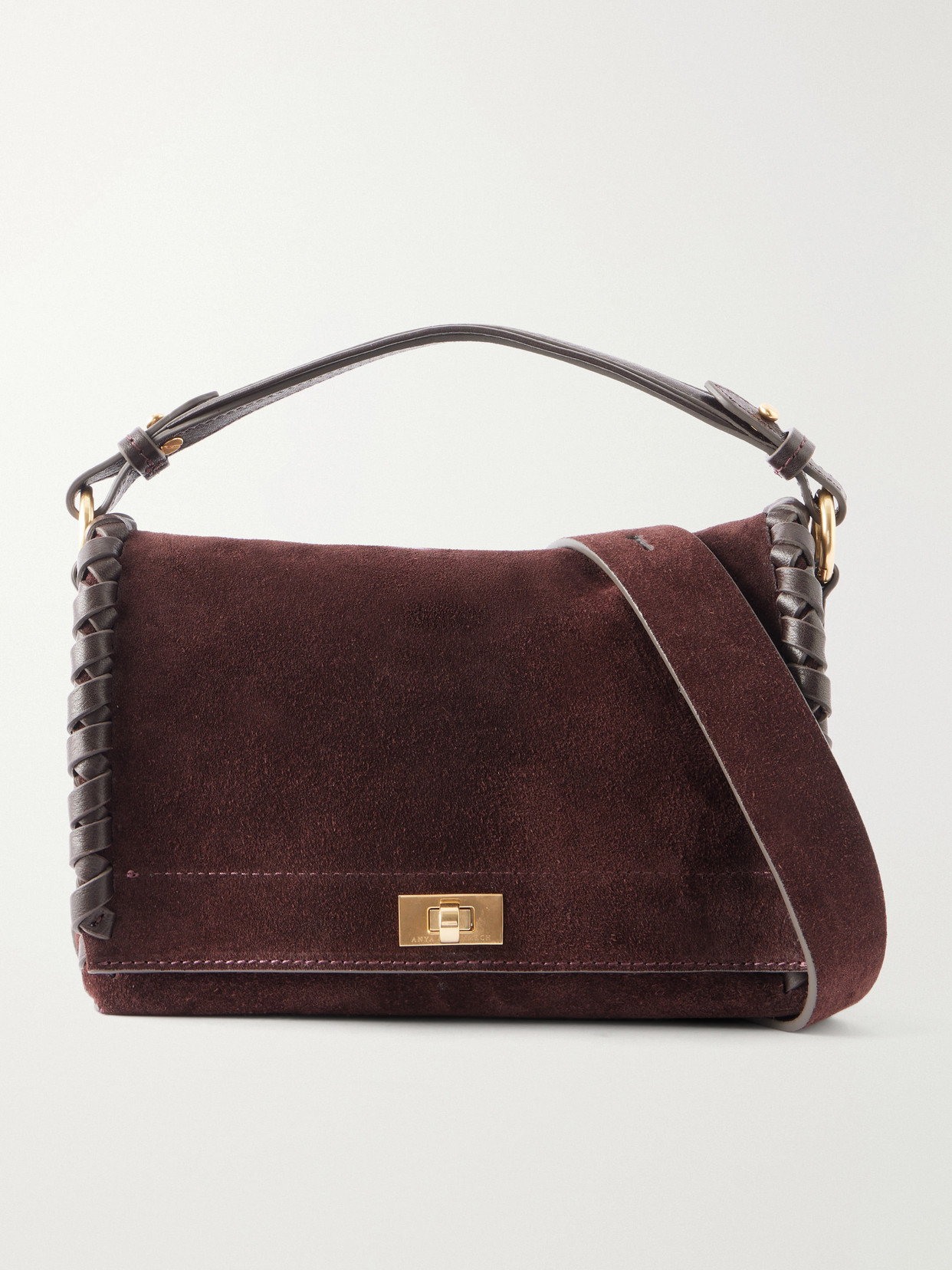 Anya Hindmarch Mortimer Suede Leather Bag In Burgundy