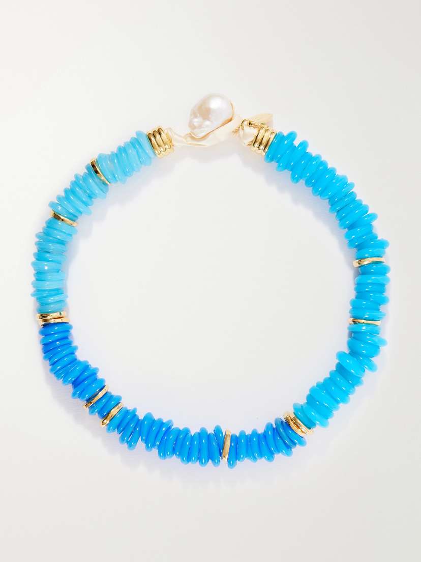 Lizzie Fortunato Lita Gold-plated Quartz, Pearl And Cord Beaded Necklace