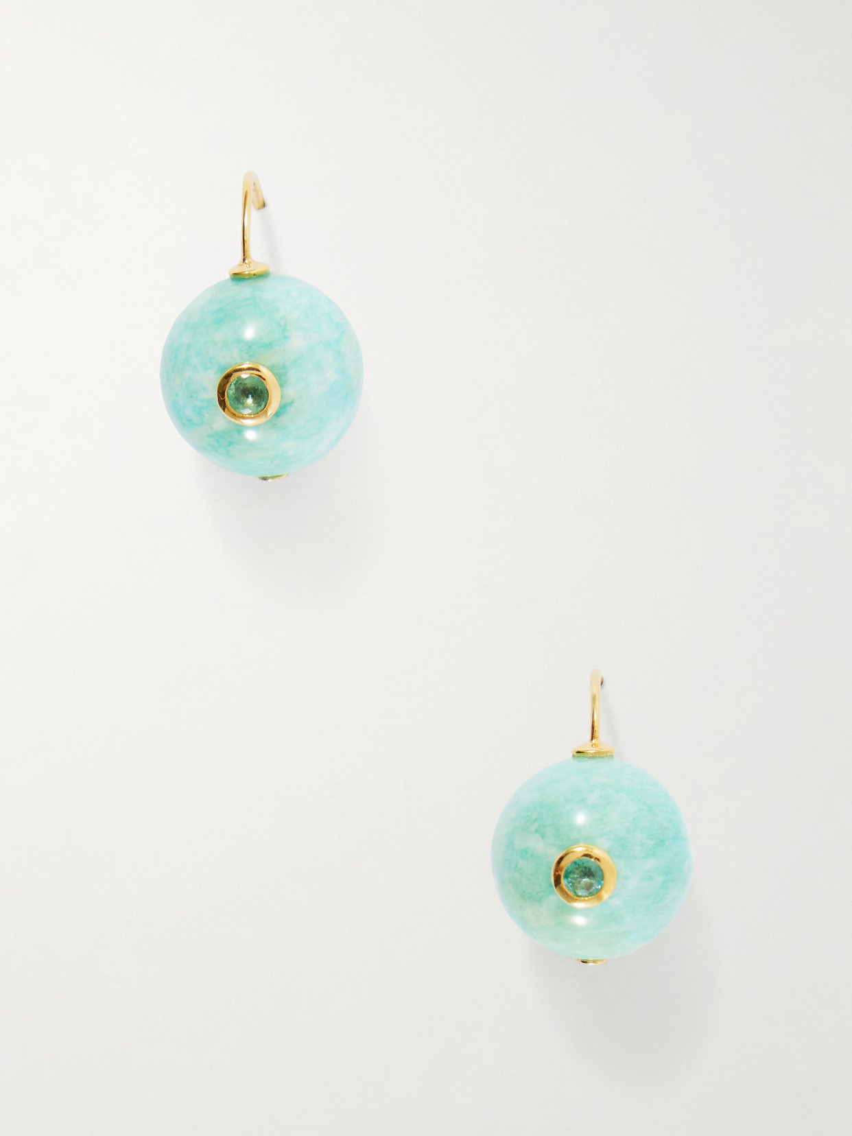 Lizzie Fortunato Comet Beaded Amazonite Earrings In Blue