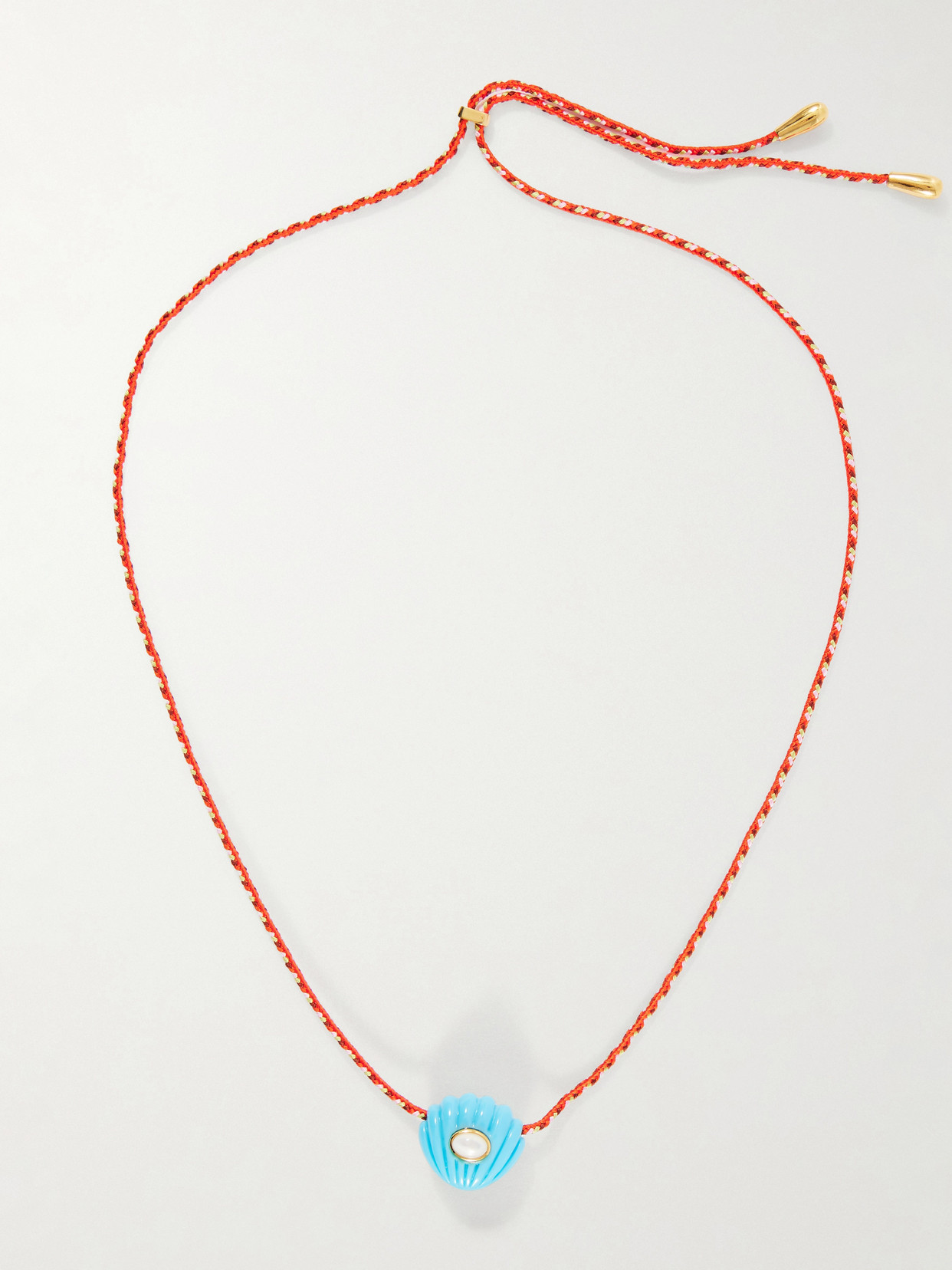 Lizzie Fortunato Kai Gold-plated Resin, Turquoise And Chord Necklace In Purple