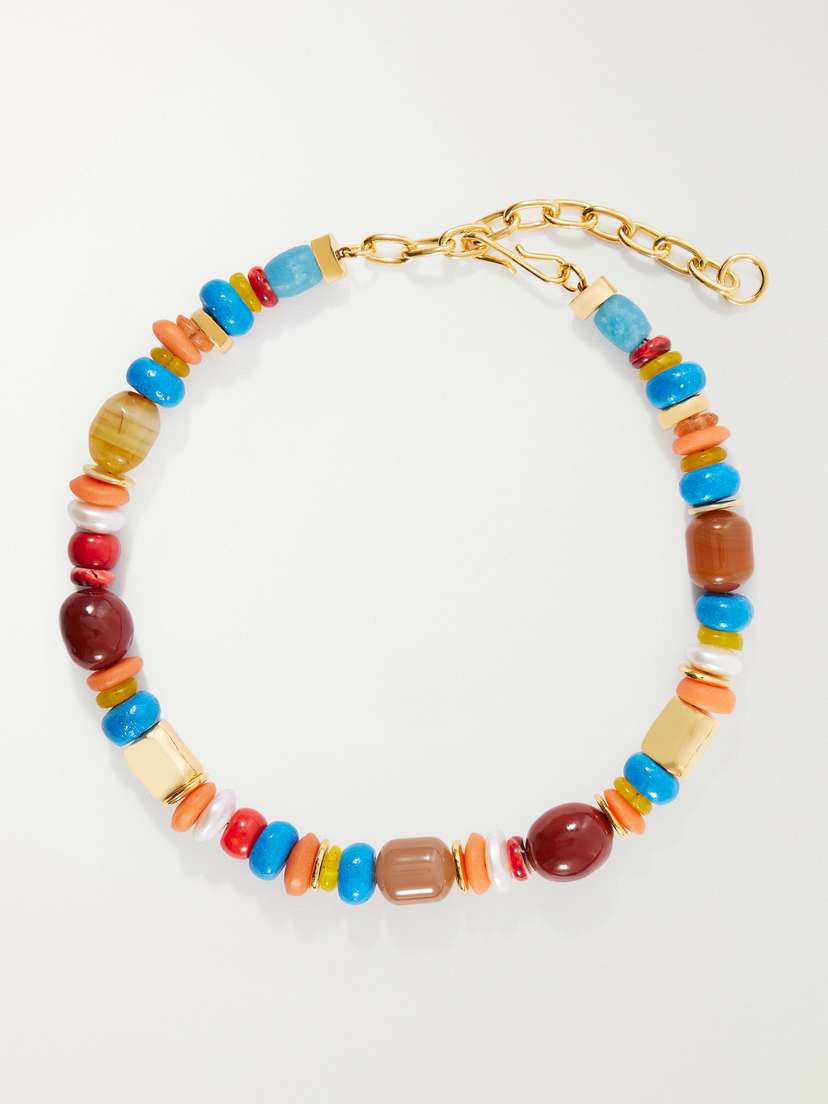 Lizzie Fortunato Souvenir Gold-plated Multi-stone Beaded Necklace