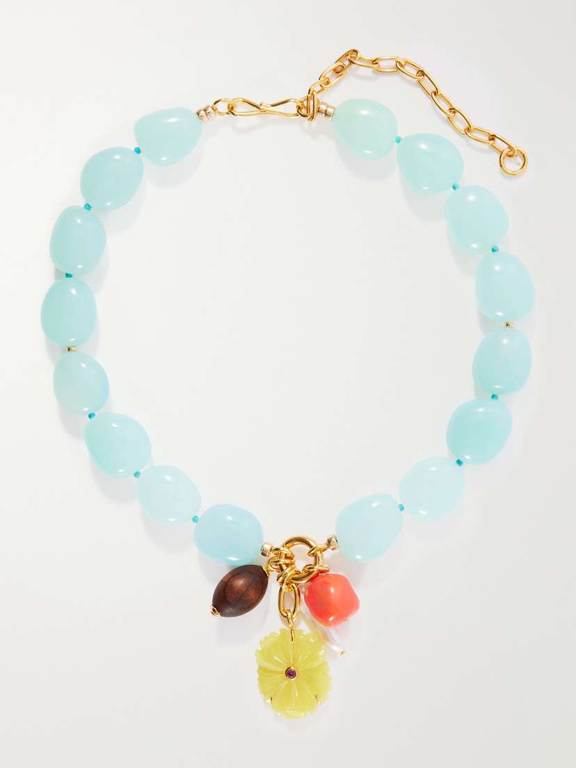 Lizzie Fortunato Cordoba Beaded Charm Necklace