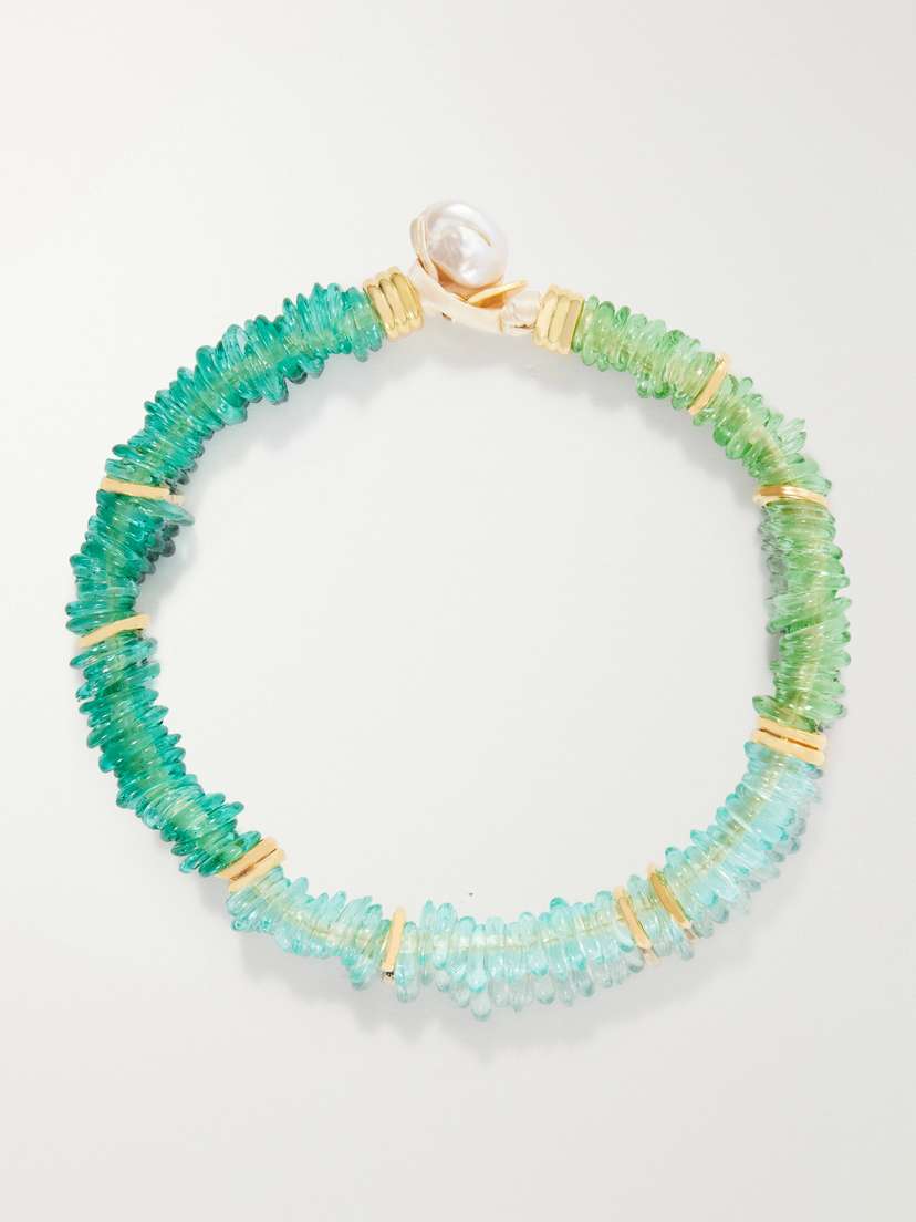 Lizzie Fortunato Lita Gold-plated Quartz And Pearl Beaded Necklace