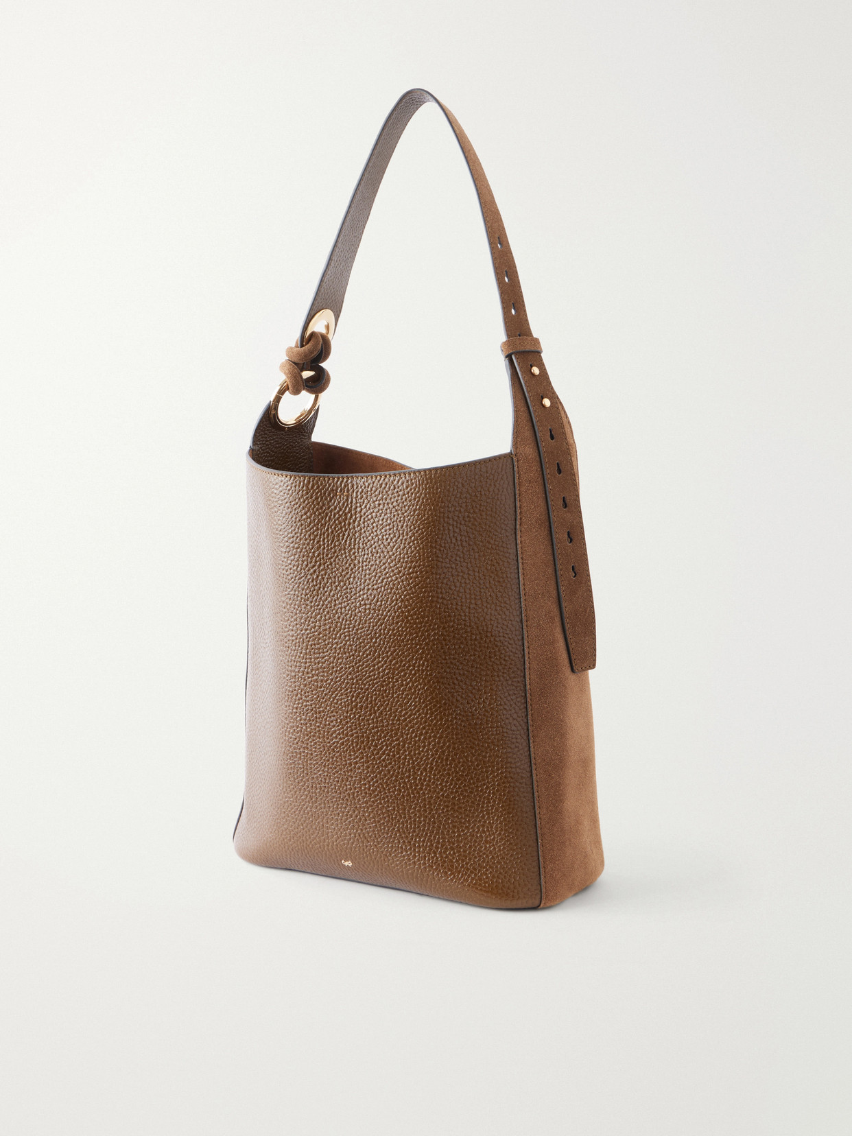 Ringo Suede-Trimmed Textured-Leather Tote