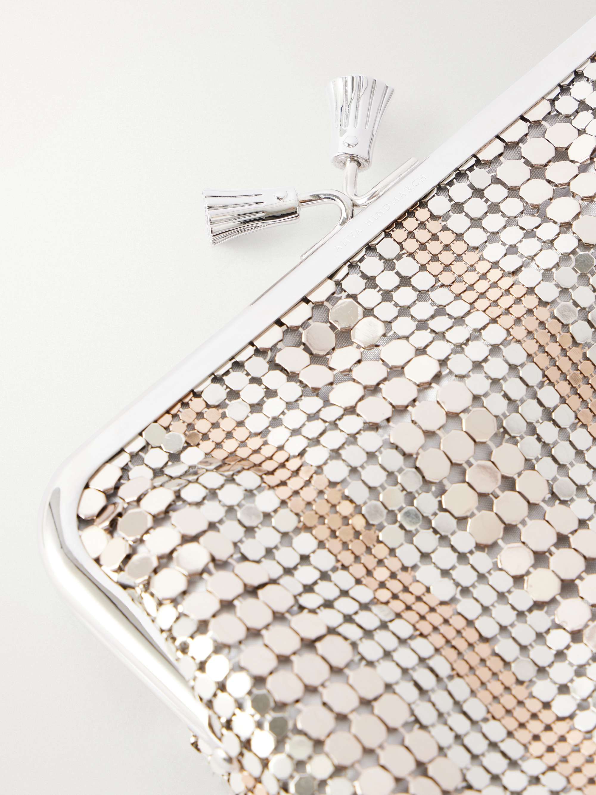 ANYA HINDMARCH Maud Tassel chainmail clutch | NET-A-PORTER