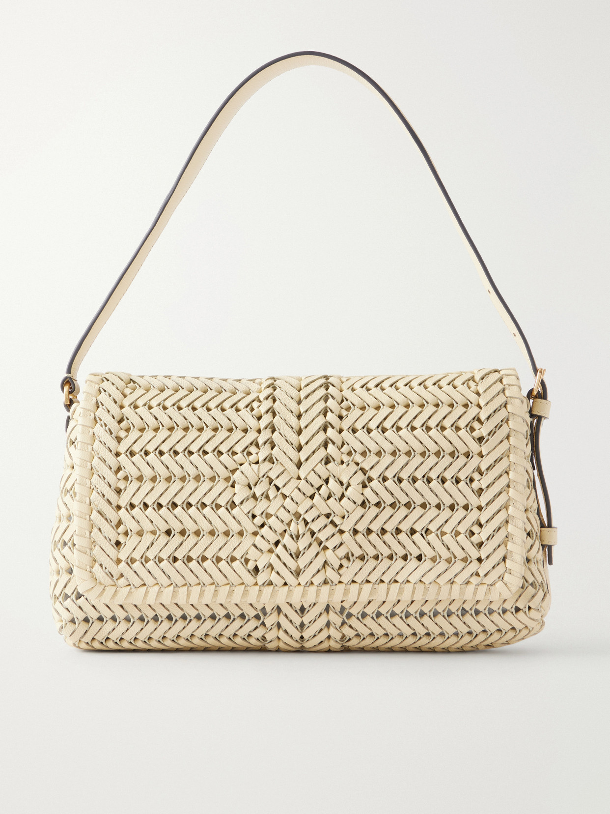 Anya Hindmarch The Nesson Woven Leather Shoulder Bag In Neutral