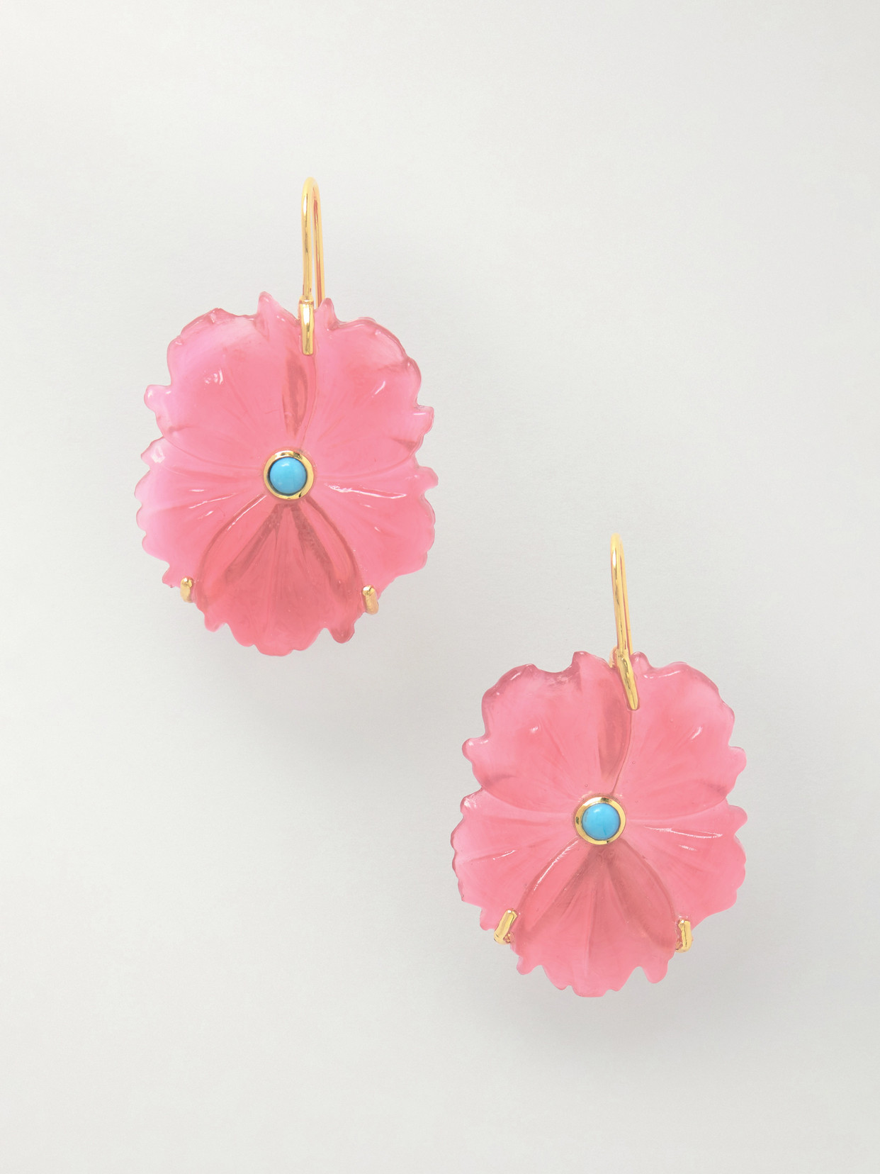Lizzie Fortunato New Bloom Gold-plated, Glass And Turquoise Earrings In Pink