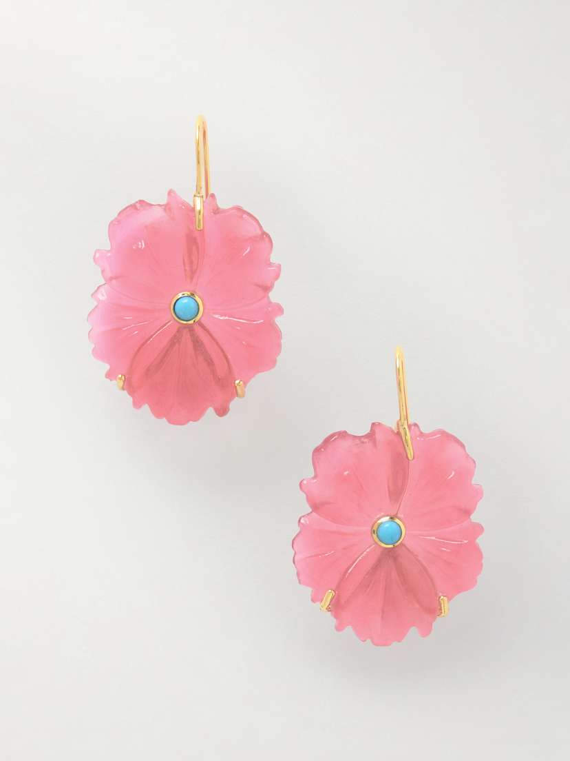 Lizzie Fortunato New Bloom Gold-plated, Glass And Turquoise Earrings | Thumbnail 4 Lizzie Fortunato New Bloom Gold-plated, Glass And Turquoise Earrings | Thumbnail 4