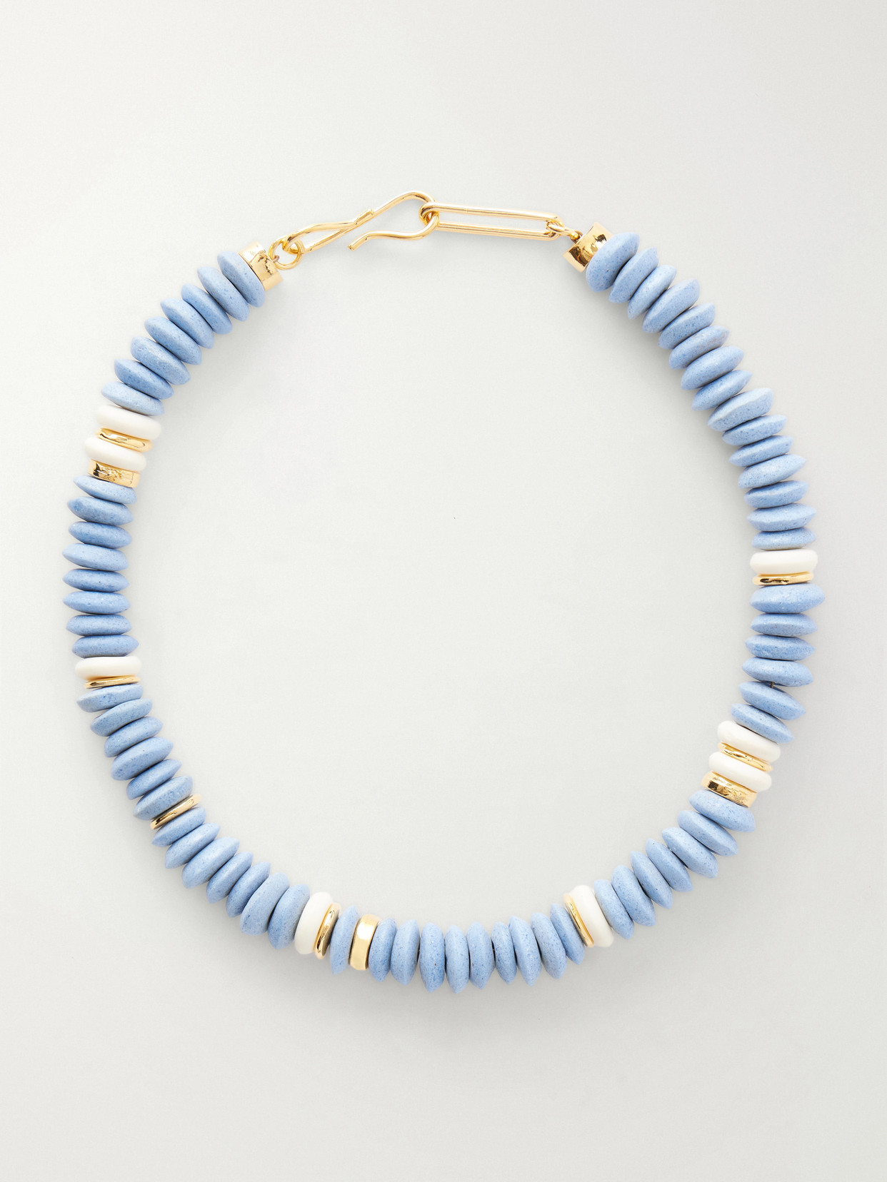 Lizzie Fortunato Laguna Gold-plated Beaded Necklace In Blue