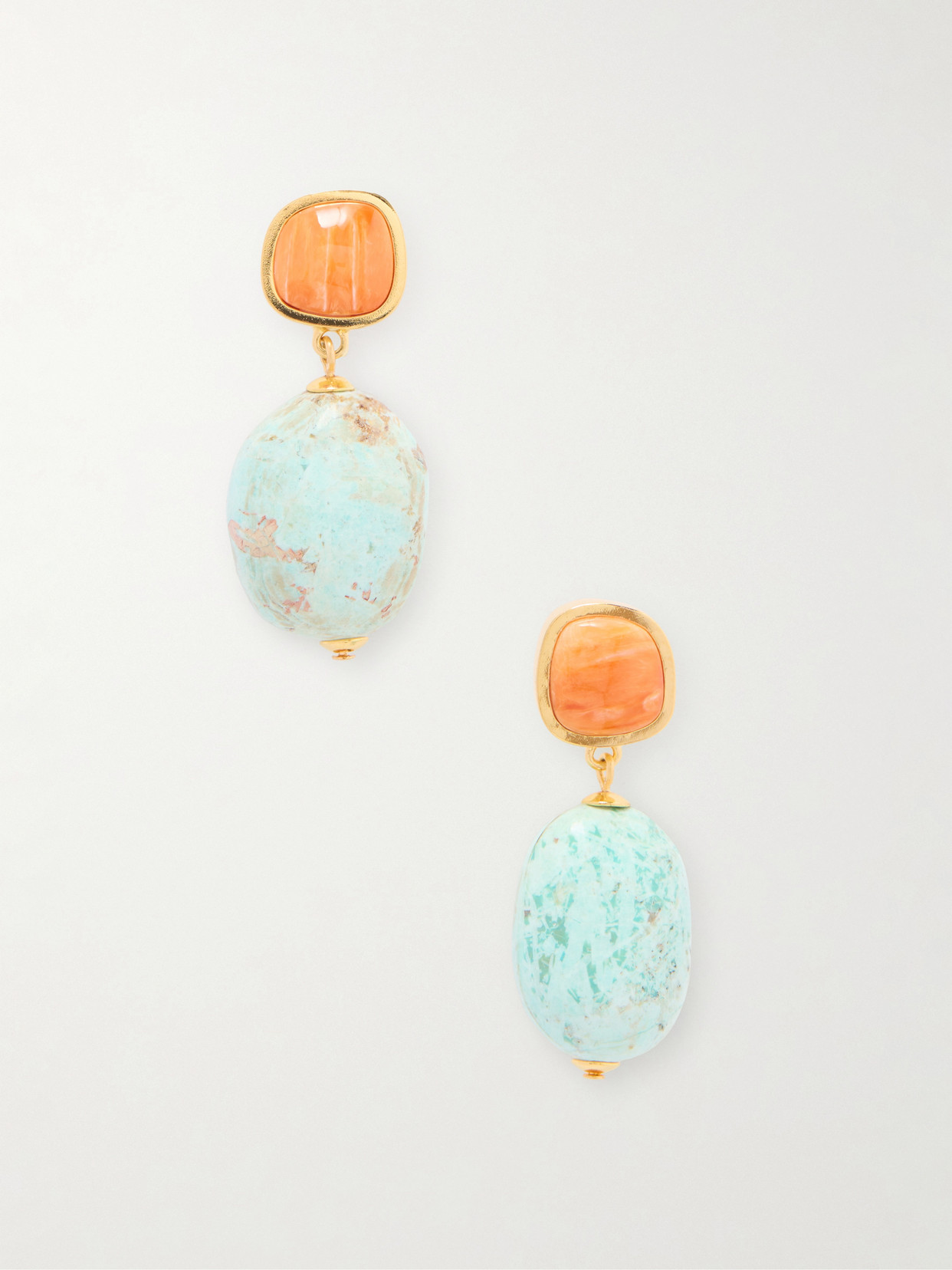 Lizzie Fortunato Citrus Splash Gold-plated, Shell And Turquoise Earrings In Multi