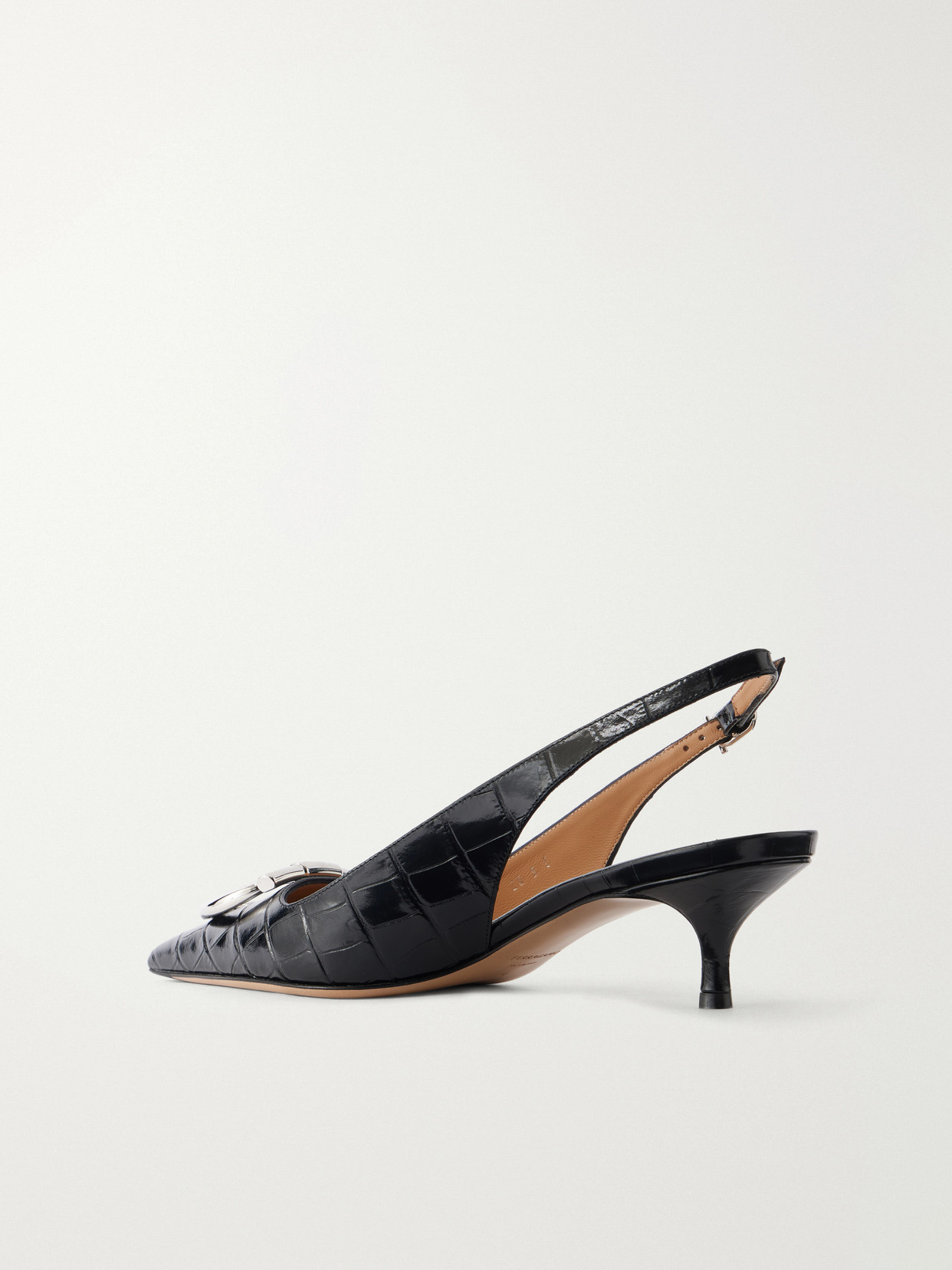 Sara 40 Embellished Croc-Effect Slingback