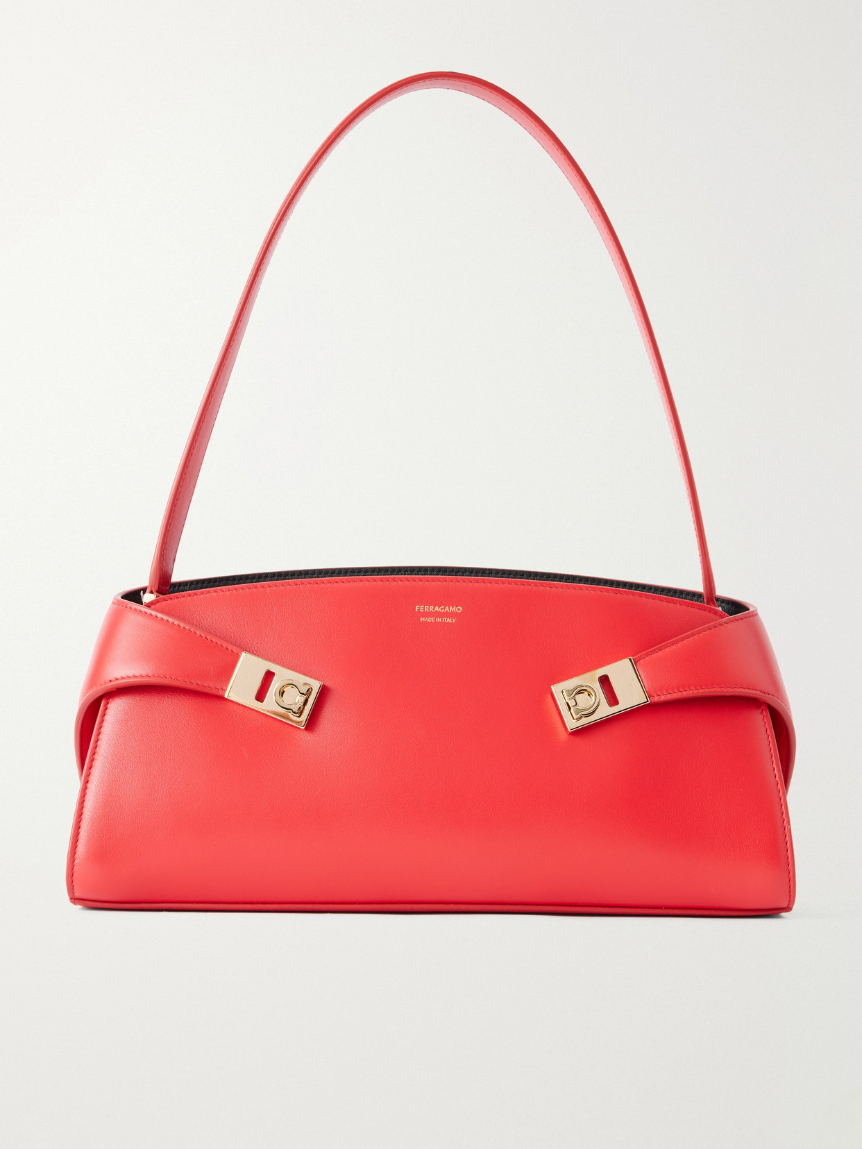 Ferragamo - Hug Leather Shoulder Bag - Red