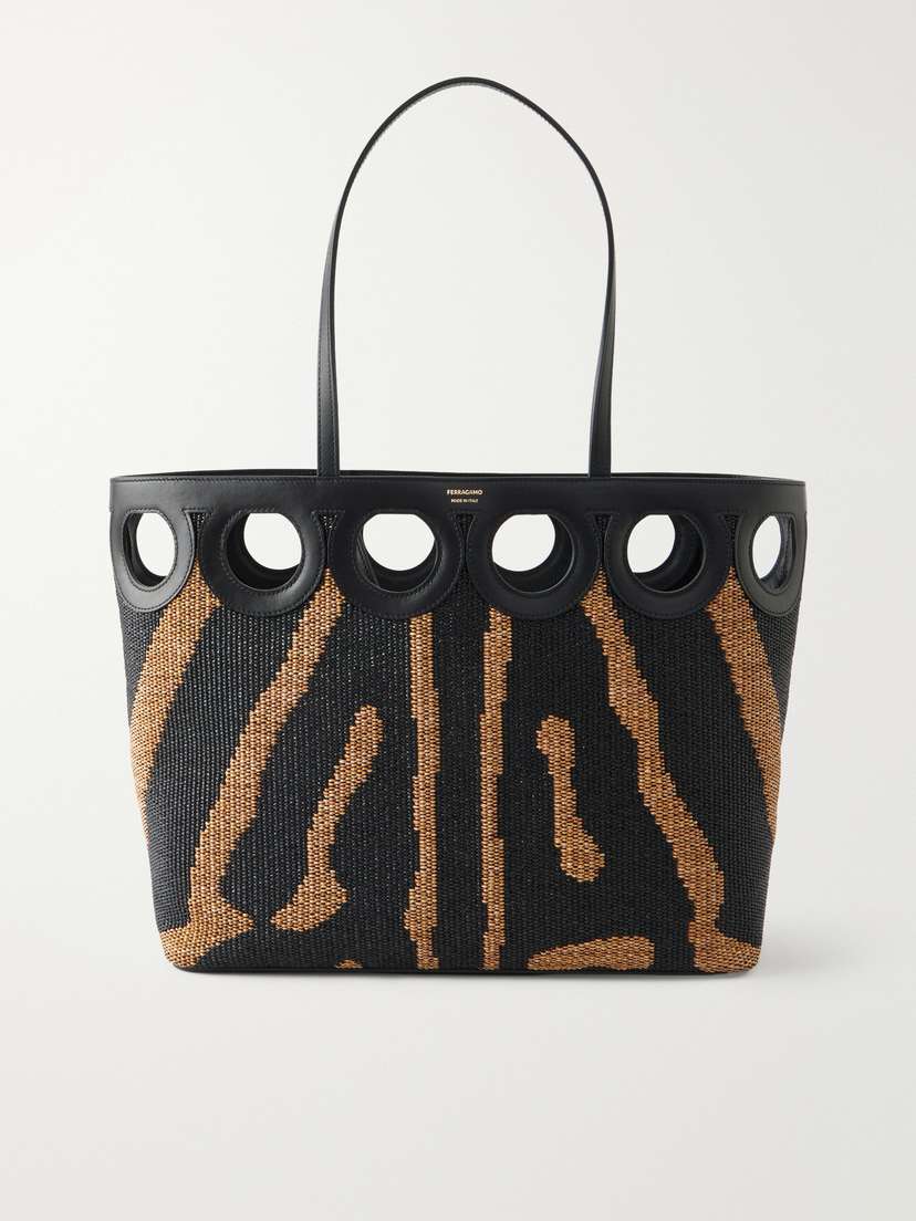 Ferragamo Leather-trimmed Raffia Tote | Thumbnail 7 Ferragamo Leather-trimmed Raffia Tote | Thumbnail 7