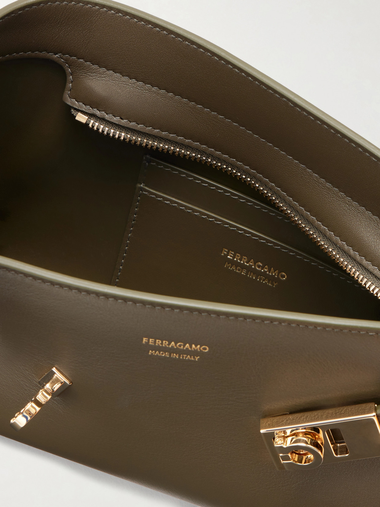Hug Embellished Textured-Leather Shoulder Bag