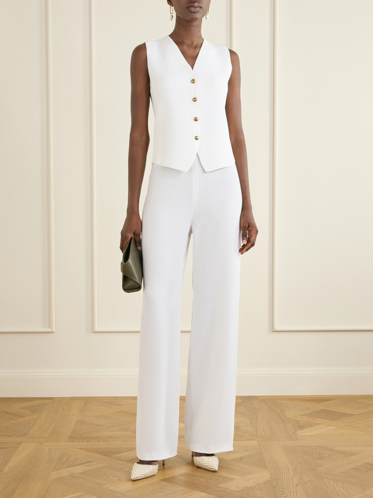 Hug Embellished Textured-Leather Shoulder Bag